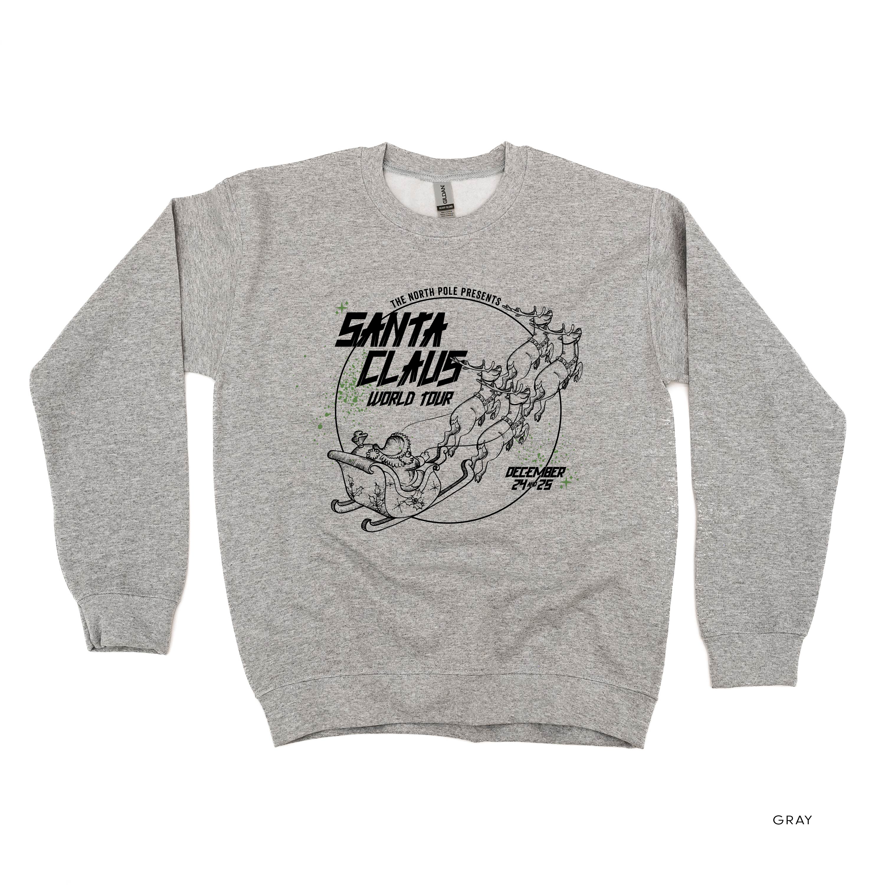 Santa Claus World Tour (f&b) - BASIC Fleece Little Mama Shirt Shop LLC