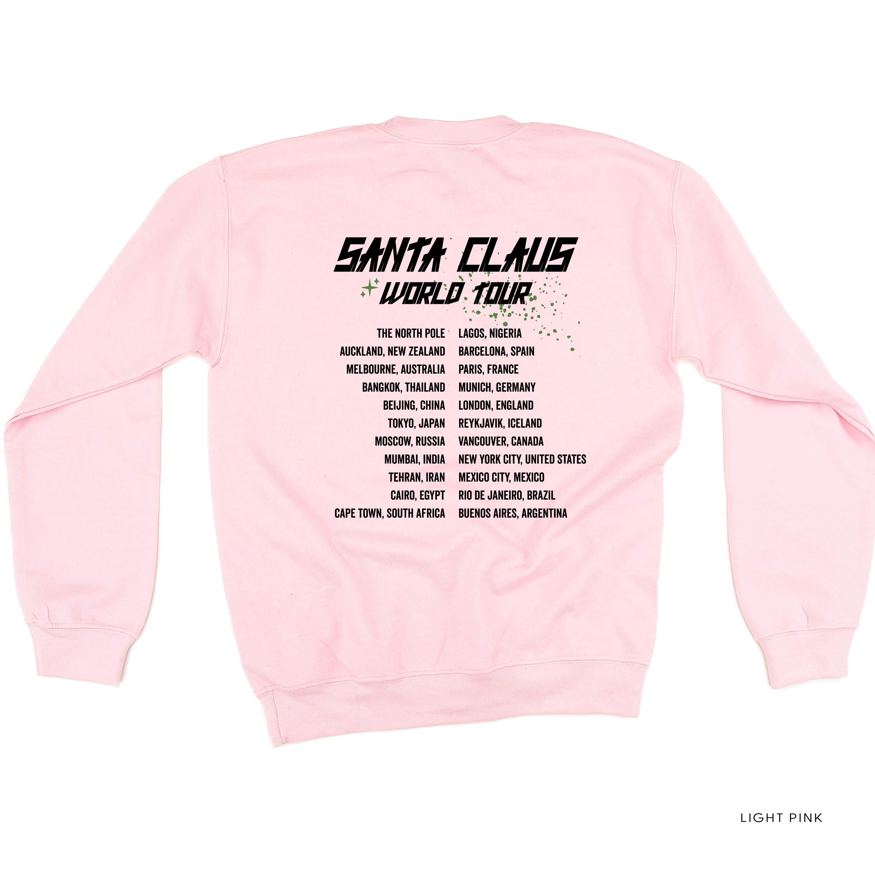 Santa Claus World Tour (f&b) - BASIC Fleece Little Mama Shirt Shop LLC
