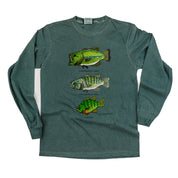 Bass And Bluegill Chart (Hand Drawn) -  LONG SLEEVE Comfort Colors Tee Little Mama Shirt Shop