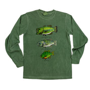 Bass And Bluegill Chart (Hand Drawn) -  LONG SLEEVE Comfort Colors Tee Little Mama Shirt Shop