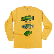 Bass And Bluegill Chart (Hand Drawn) -  LONG SLEEVE Comfort Colors Tee Little Mama Shirt Shop