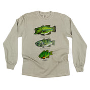 Bass And Bluegill Chart (Hand Drawn) -  LONG SLEEVE Comfort Colors Tee Little Mama Shirt Shop