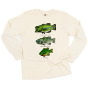 Bass And Bluegill Chart (Hand Drawn) -  LONG SLEEVE Comfort Colors Tee Little Mama Shirt Shop