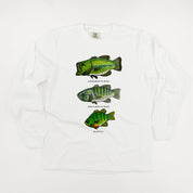 Bass And Bluegill Chart (Hand Drawn) -  LONG SLEEVE Comfort Colors Tee Little Mama Shirt Shop