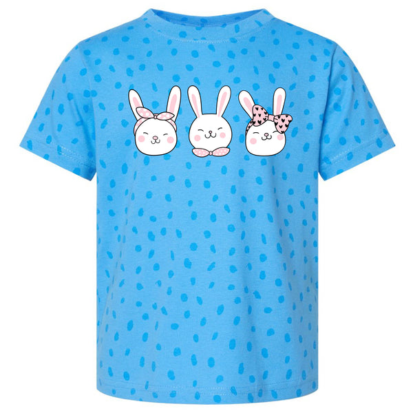 EASTER BUNNIES - 3 Across - SPOTTED Child Tee