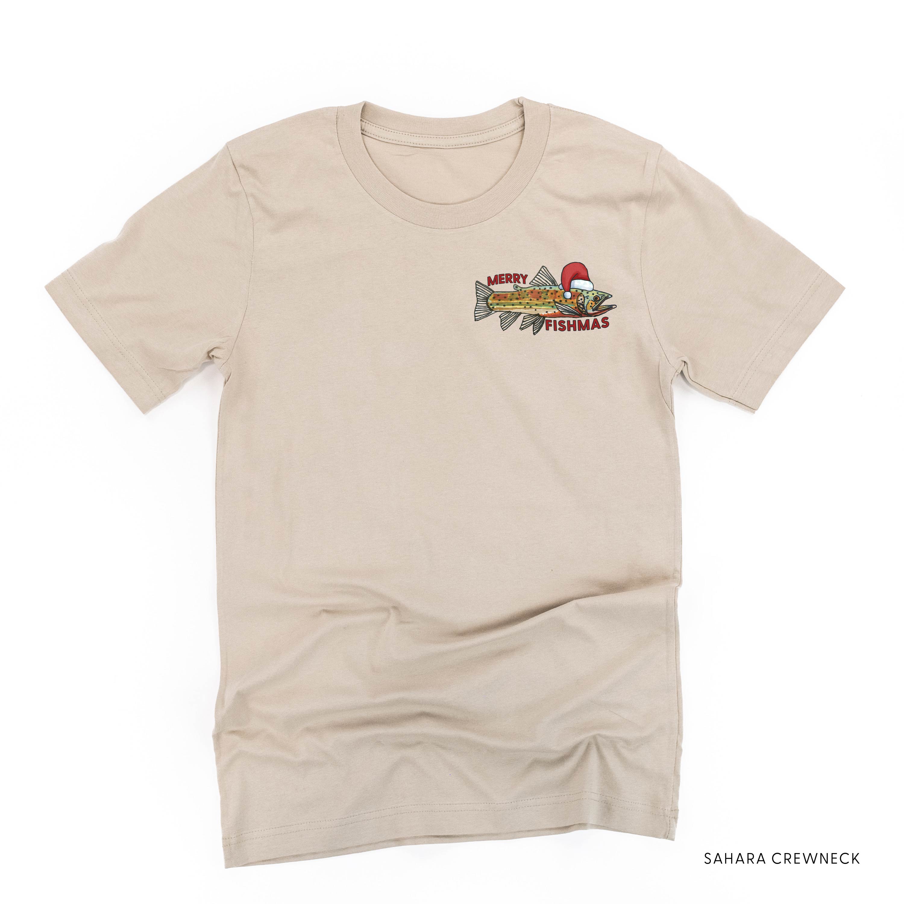 Merry Fishmas (pocket) - Unisex Tee Little Mama Shirt Shop