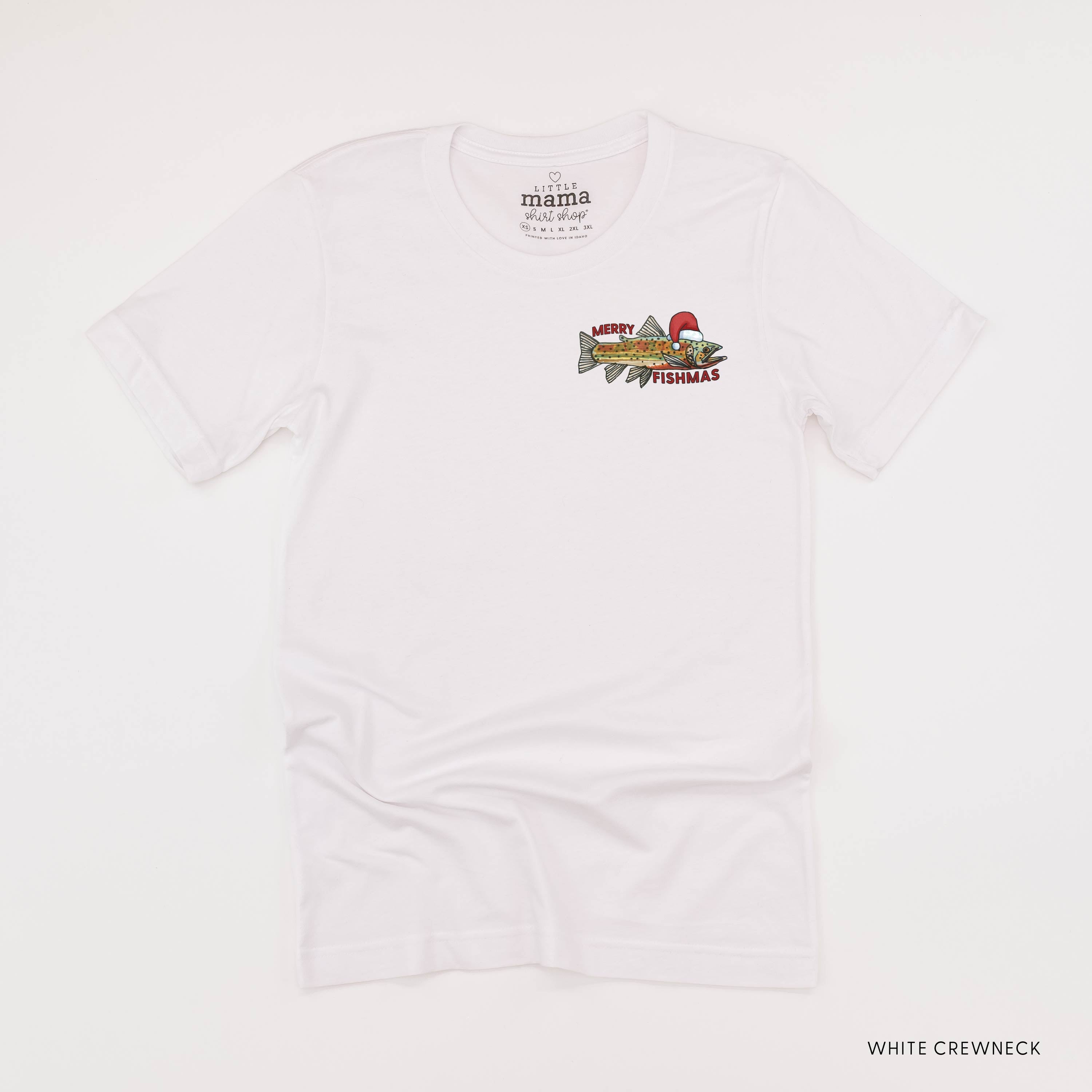 Merry Fishmas (pocket) - Unisex Tee Little Mama Shirt Shop