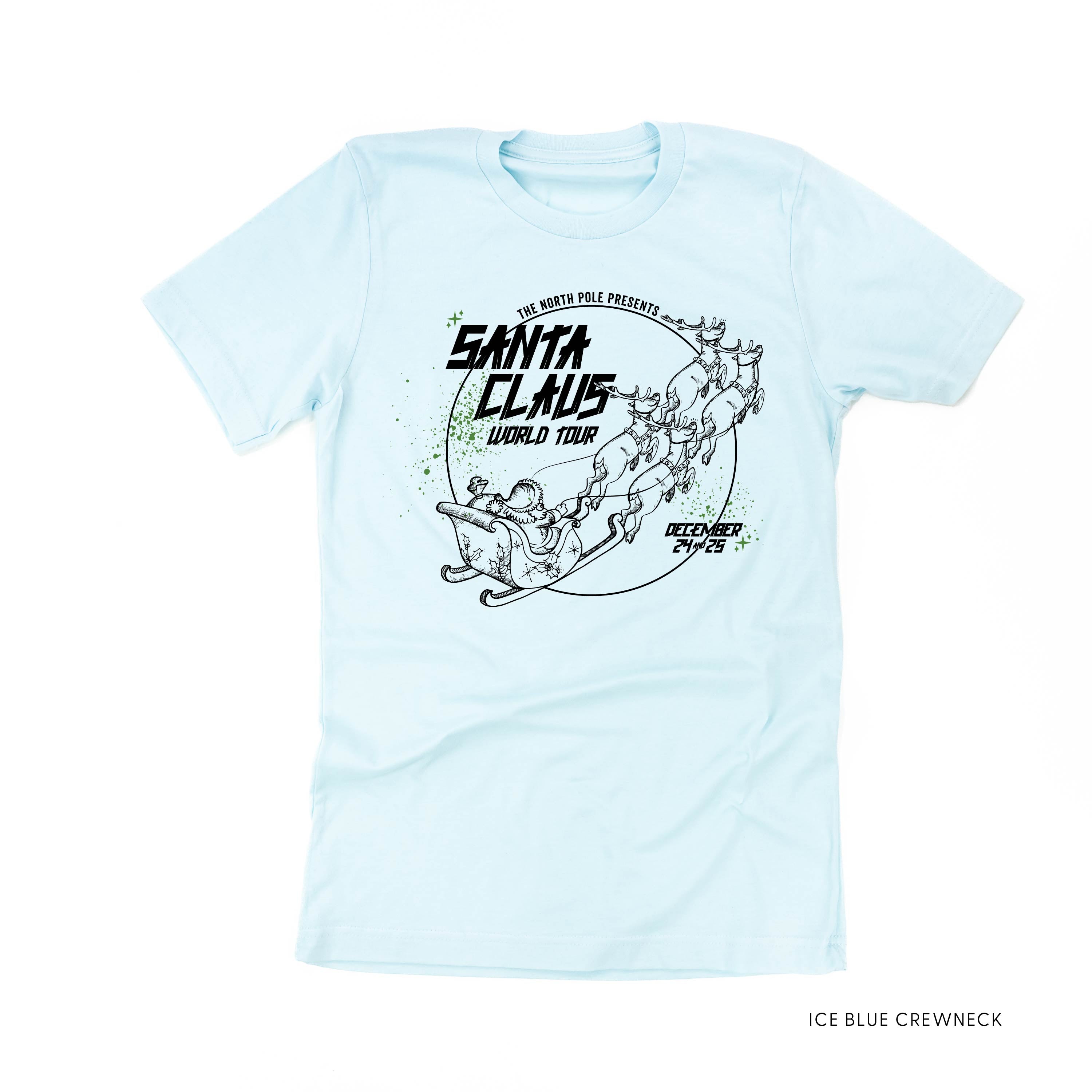 Santa Claus World Tour (f&b) - Unisex Tee Little Mama Shirt Shop