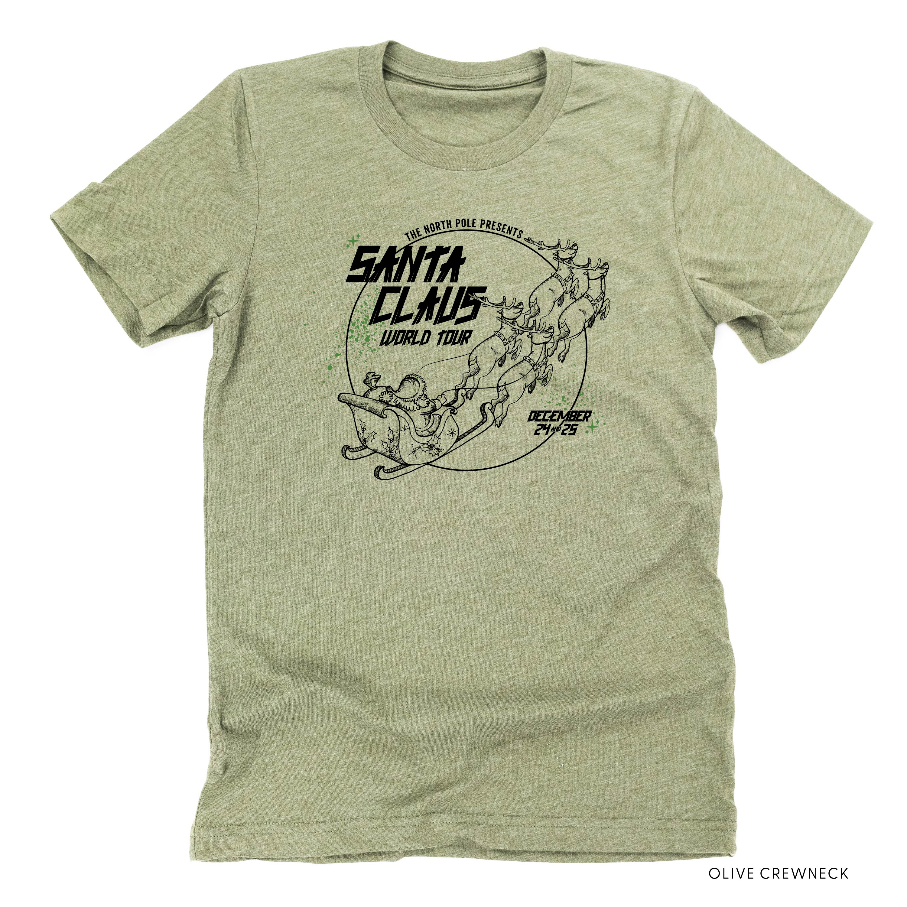 Santa Claus World Tour (f&b) - Unisex Tee Little Mama Shirt Shop