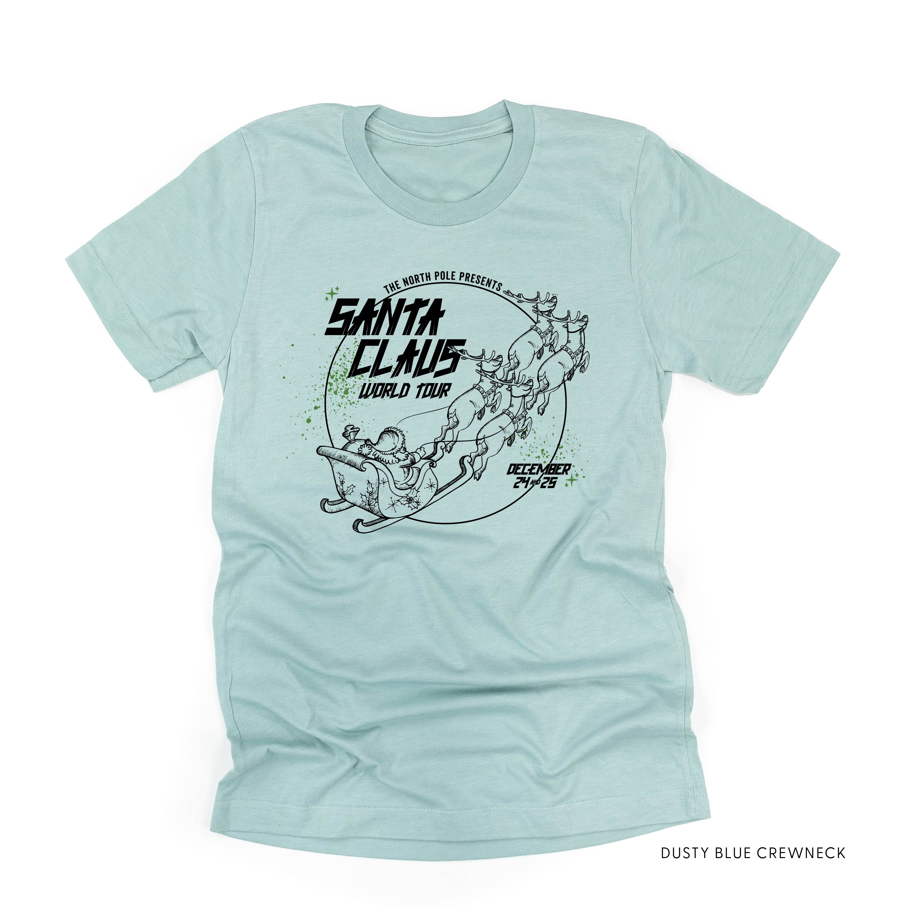 Santa Claus World Tour (f&b) - Unisex Tee Little Mama Shirt Shop