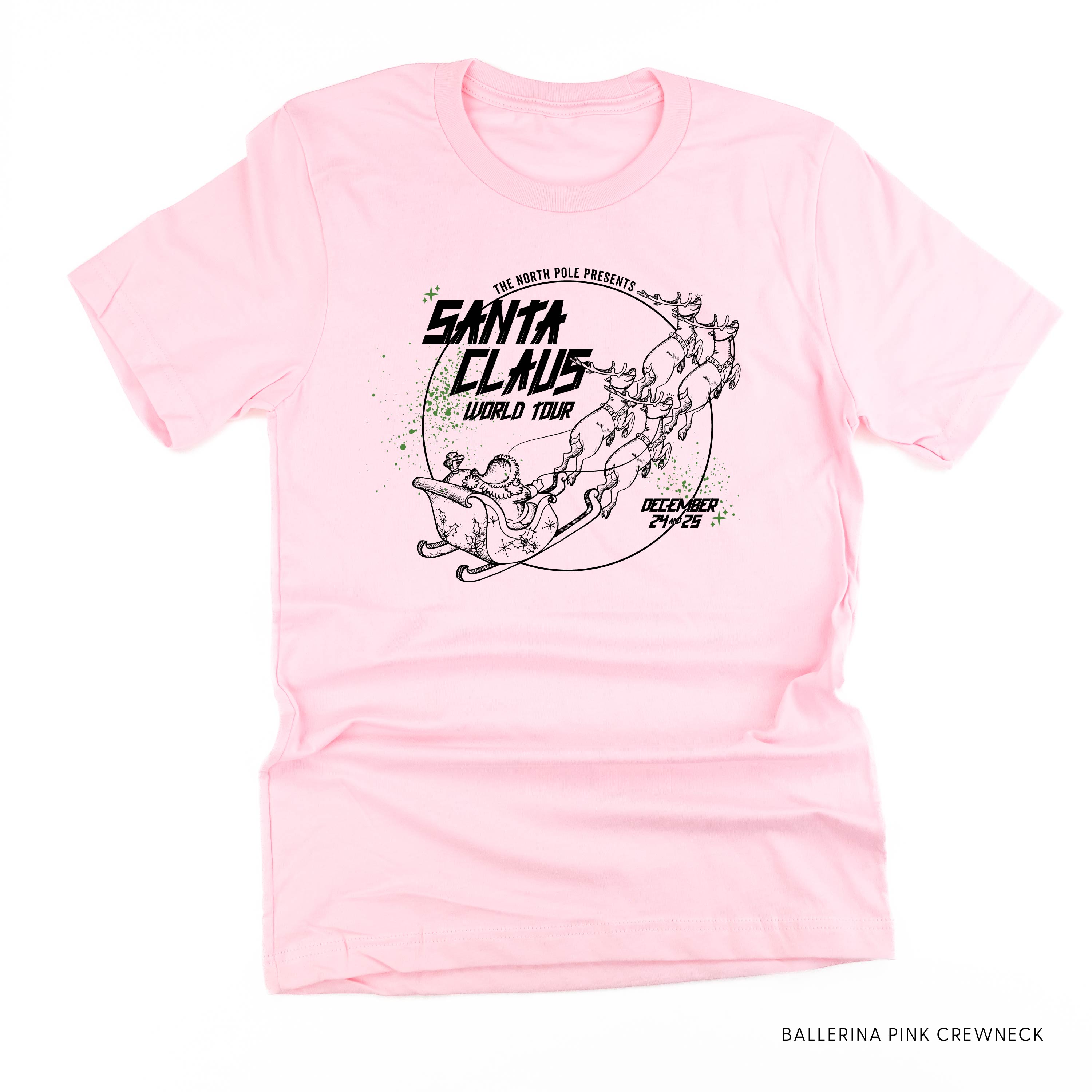 Santa Claus World Tour (f&b) - Unisex Tee Little Mama Shirt Shop