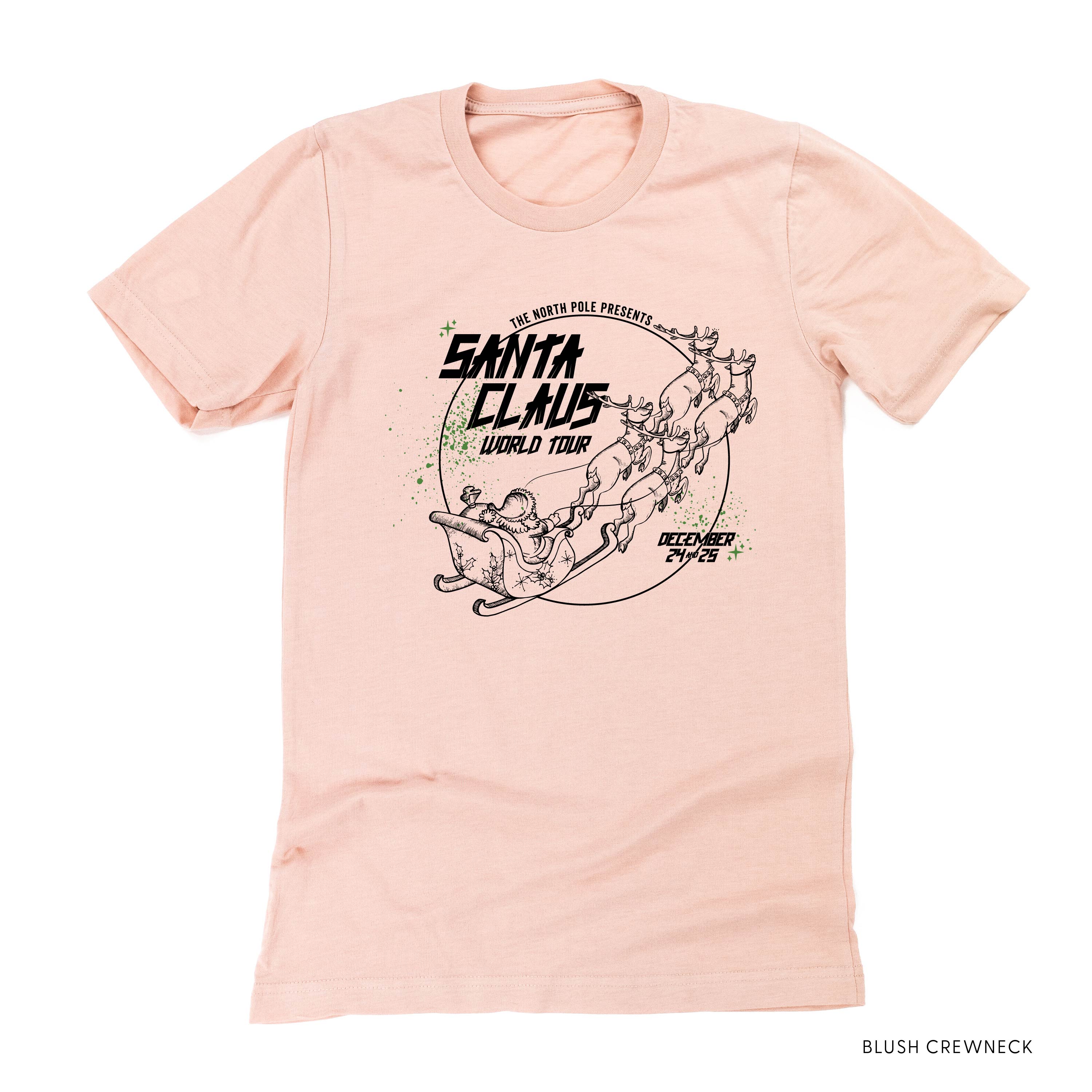 Santa Claus World Tour (f&b) - Unisex Tee Little Mama Shirt Shop