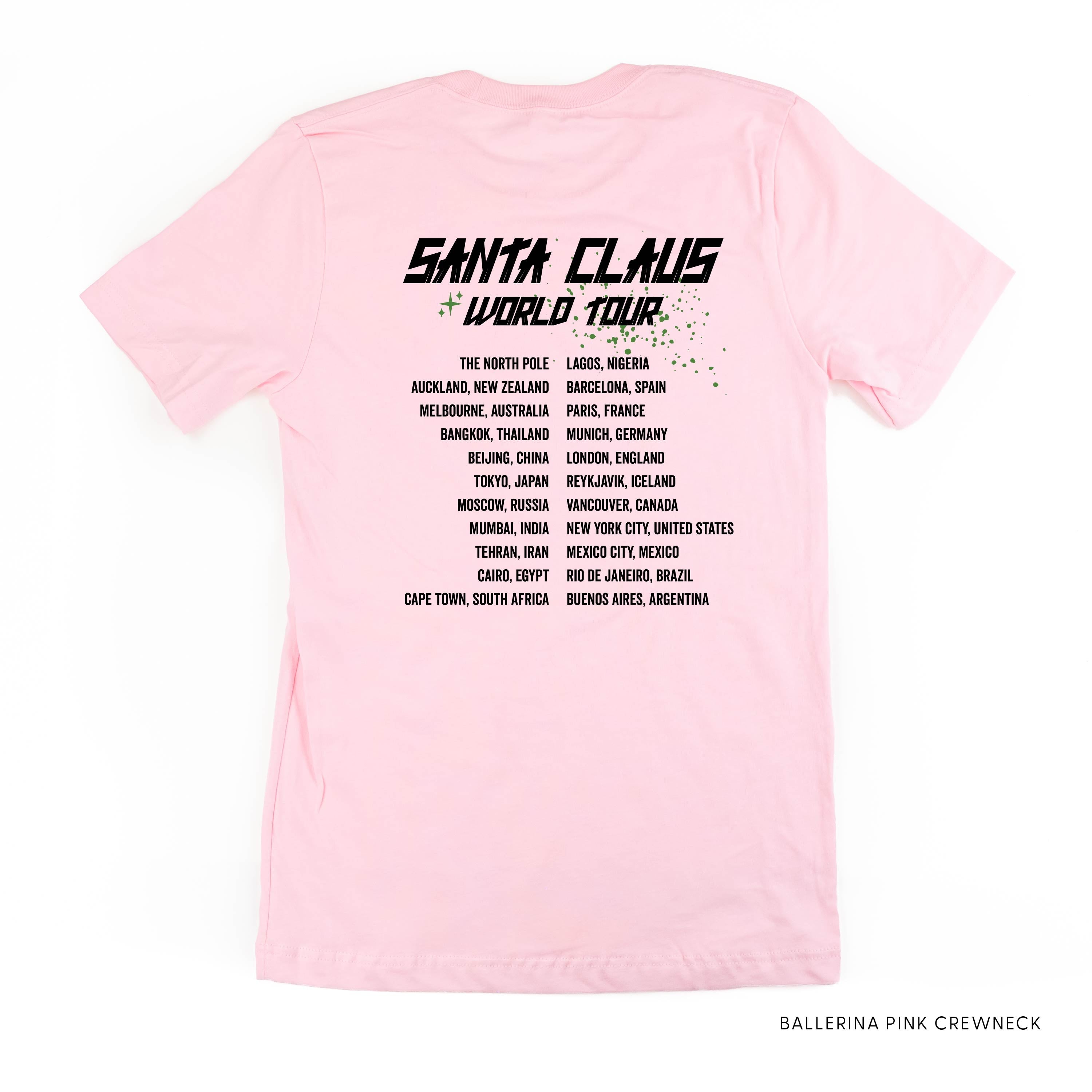 Santa Claus World Tour (f&b) - Unisex Tee Little Mama Shirt Shop