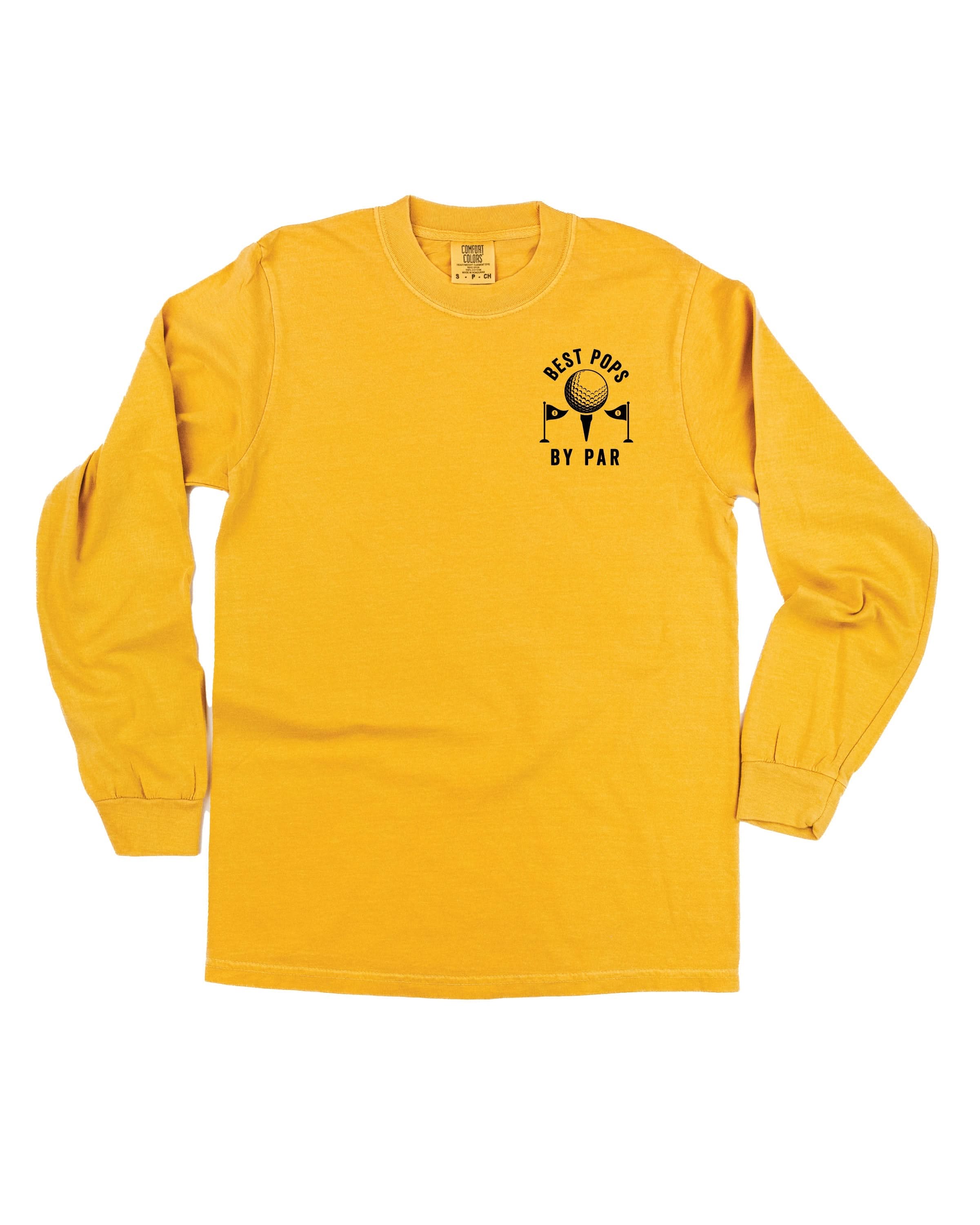 "Best _____ By Par" (pocket) - (Choose Your Name) - Long Sleeve Comfort Colors Tee Little Mama Shirt Shop