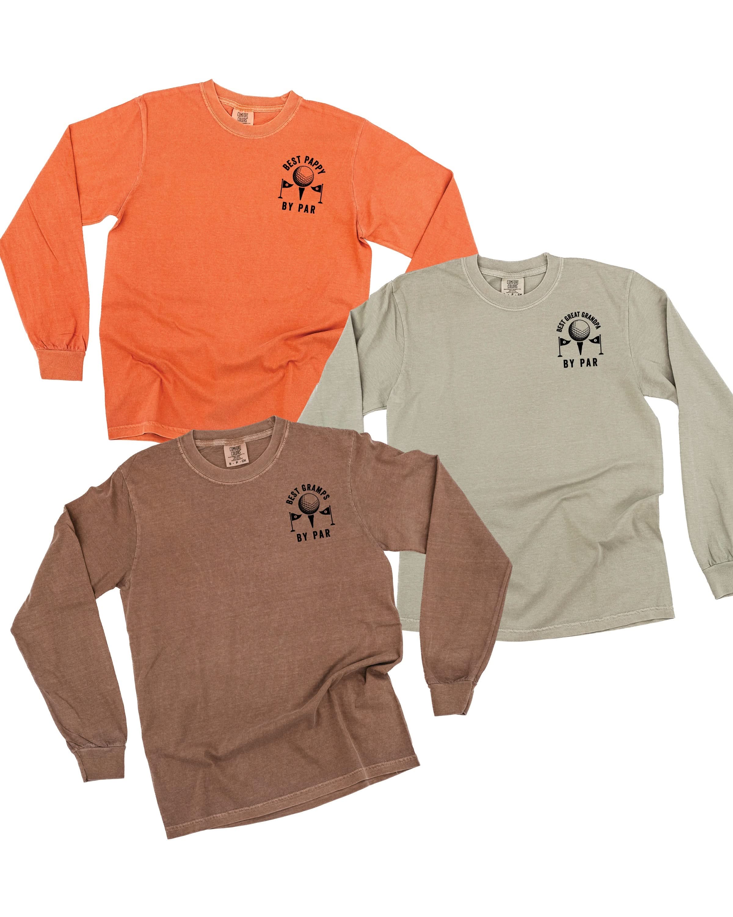 "Best _____ By Par" (pocket) - (Choose Your Name) - Long Sleeve Comfort Colors Tee Little Mama Shirt Shop