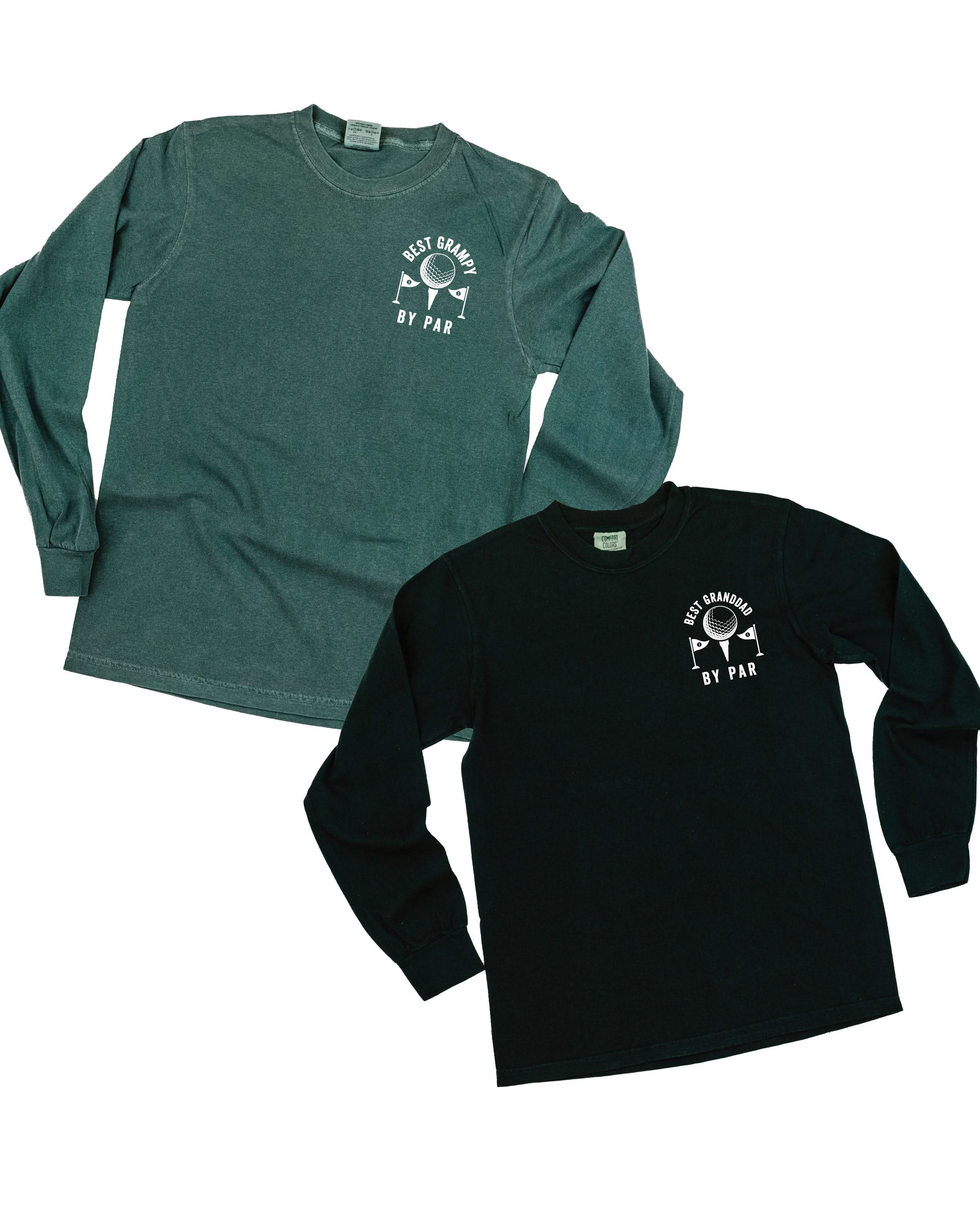 "Best _____ By Par" (pocket) - (Choose Your Name) - Long Sleeve Comfort Colors Tee Little Mama Shirt Shop