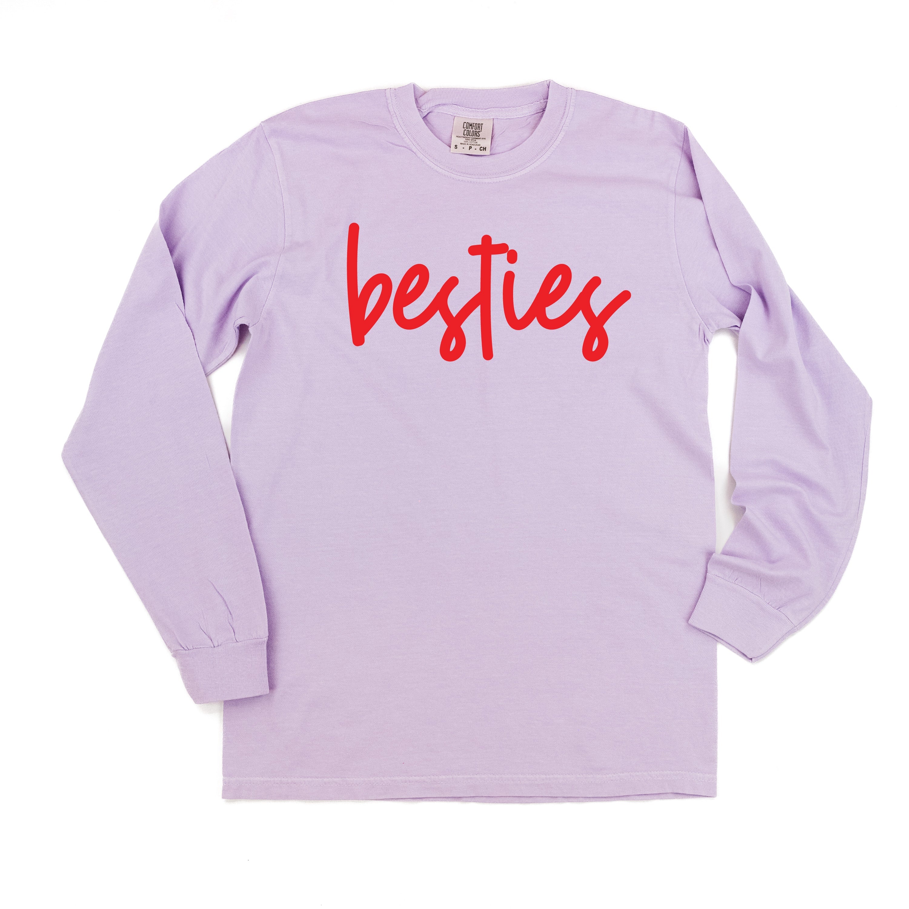 Besties - Long Sleeve Comfort Colors Tee Little Mama Shirt Shop
