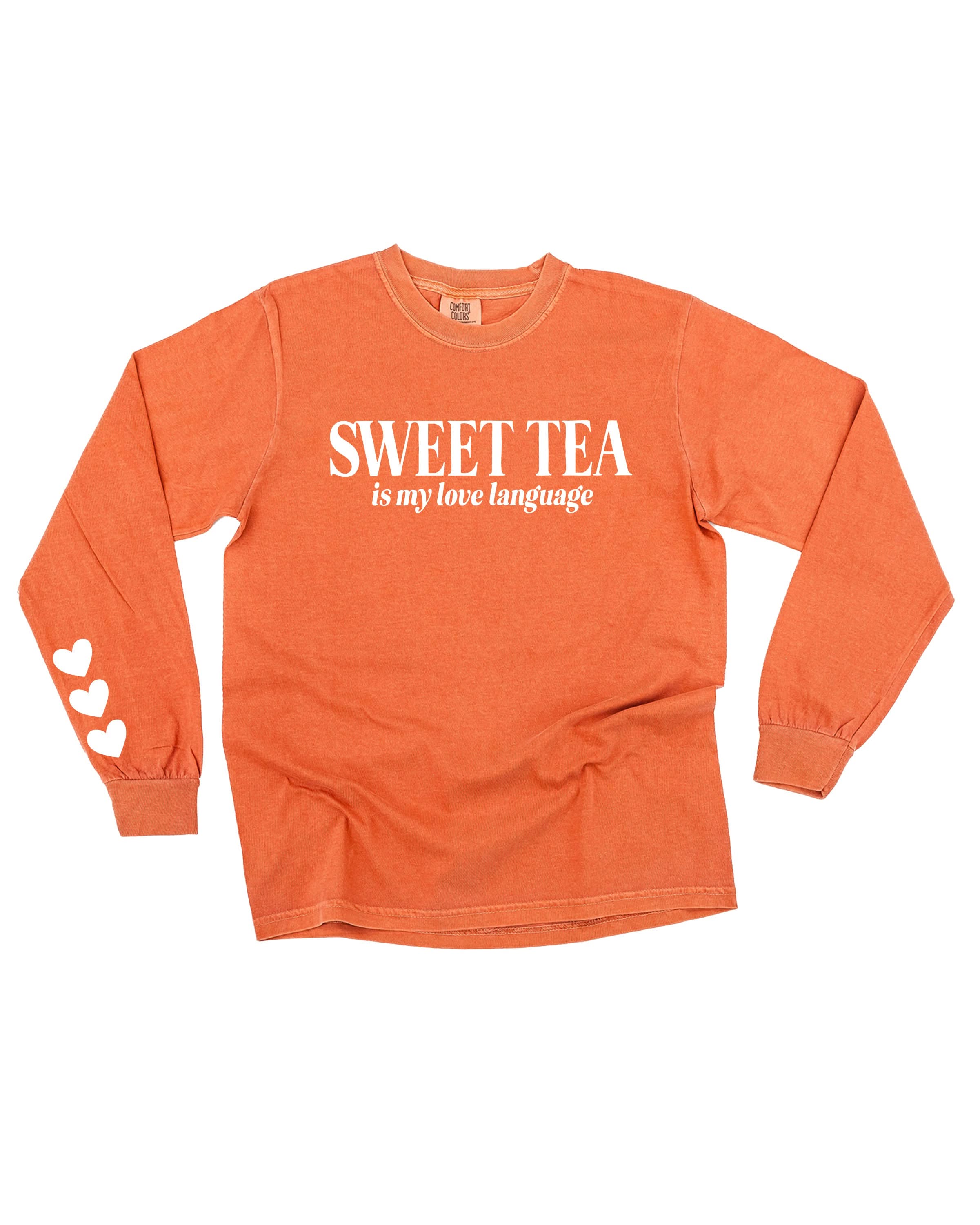 "_____" Is My Love Language (Choose Your Beverage) - Long Sleeve Comfort Colors Tee Little Mama Shirt Shop