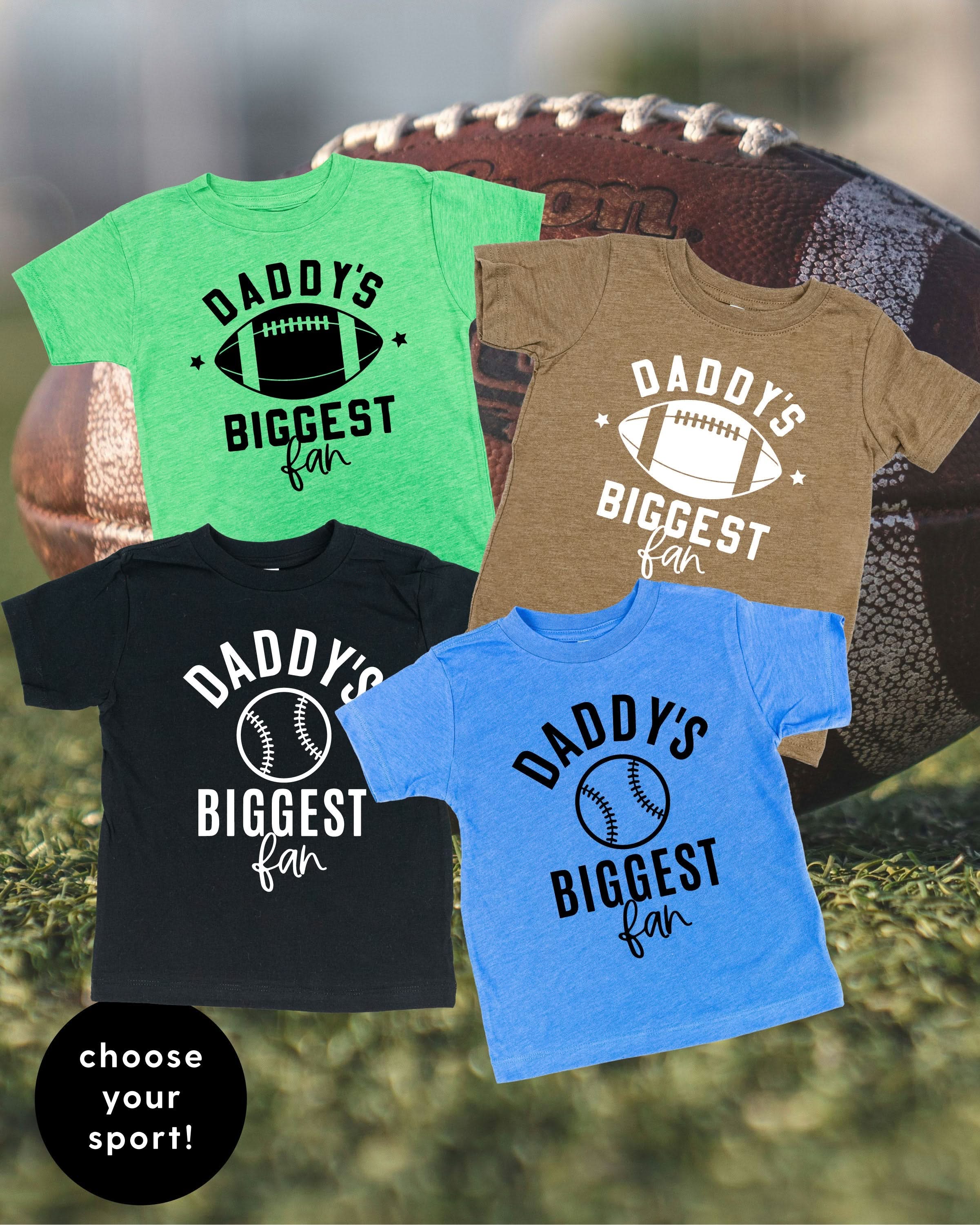 Daddy's Biggest Fan - (Choose your Sport) - Child Tee Little Mama Shirt Shop