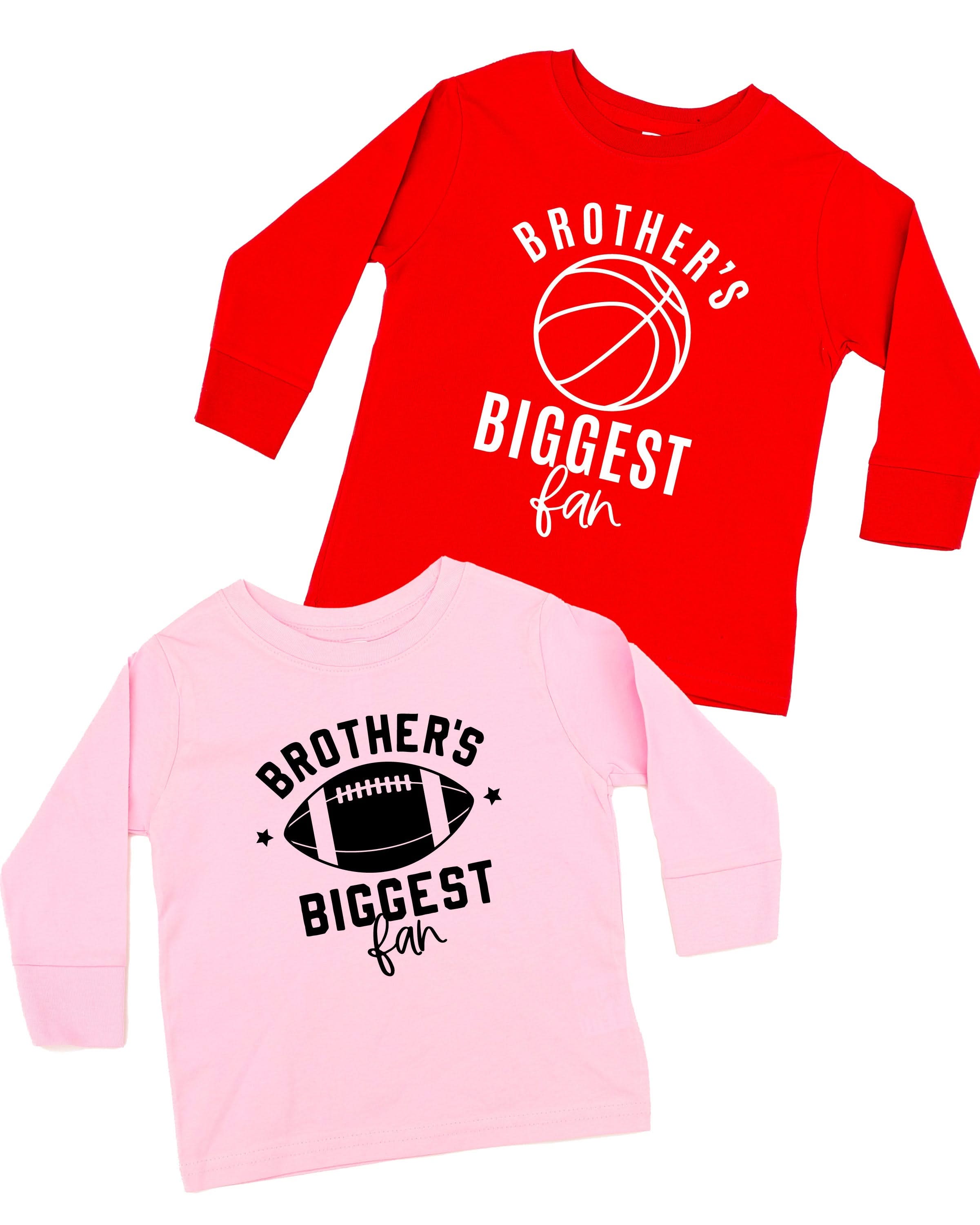 Brother's Biggest Fan - (Choose your Sport) - Child Long Sleeve Tee Little Mama Shirt Shop