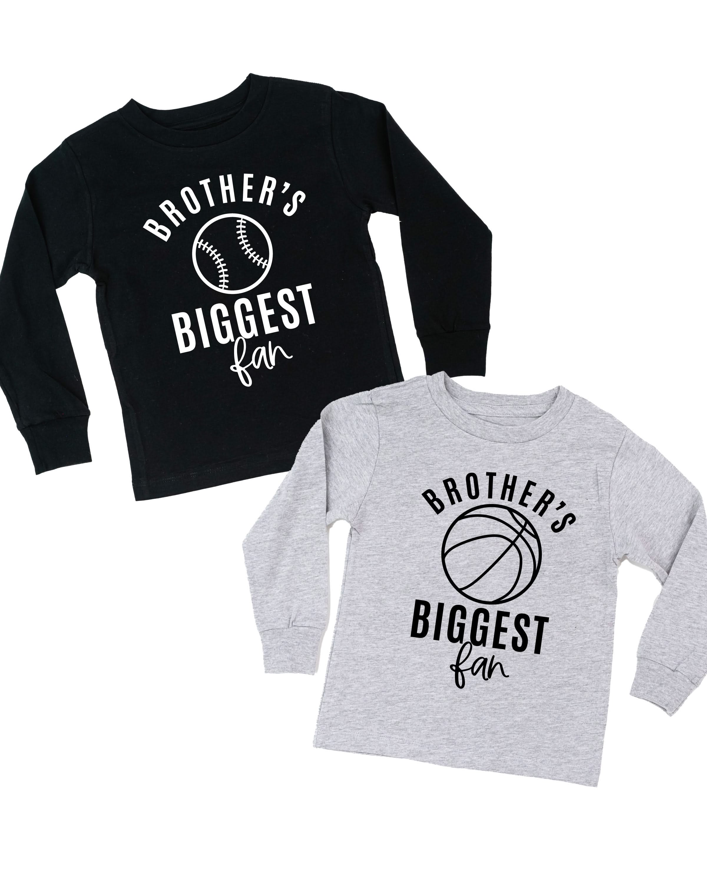 Brother's Biggest Fan - (Choose your Sport) - Child Long Sleeve Tee Little Mama Shirt Shop