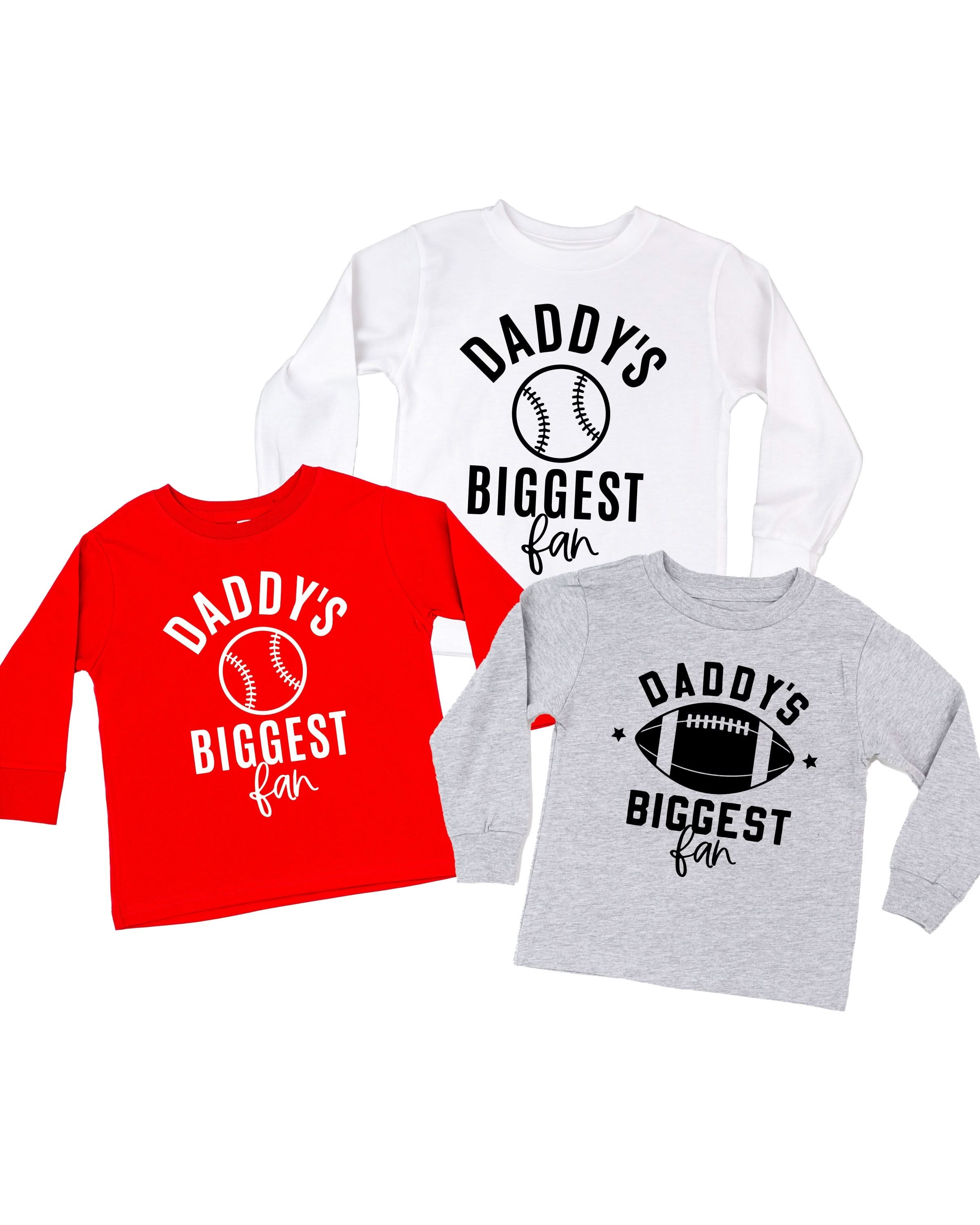 Daddy's Biggest Fan - (Choose your Sport) - Child Long Sleeve Tee Little Mama Shirt Shop