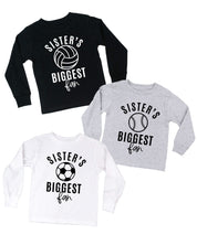 Sister's Biggest Fan - (Choose your Sport) - Child Long Sleeve Tee Little Mama Shirt Shop