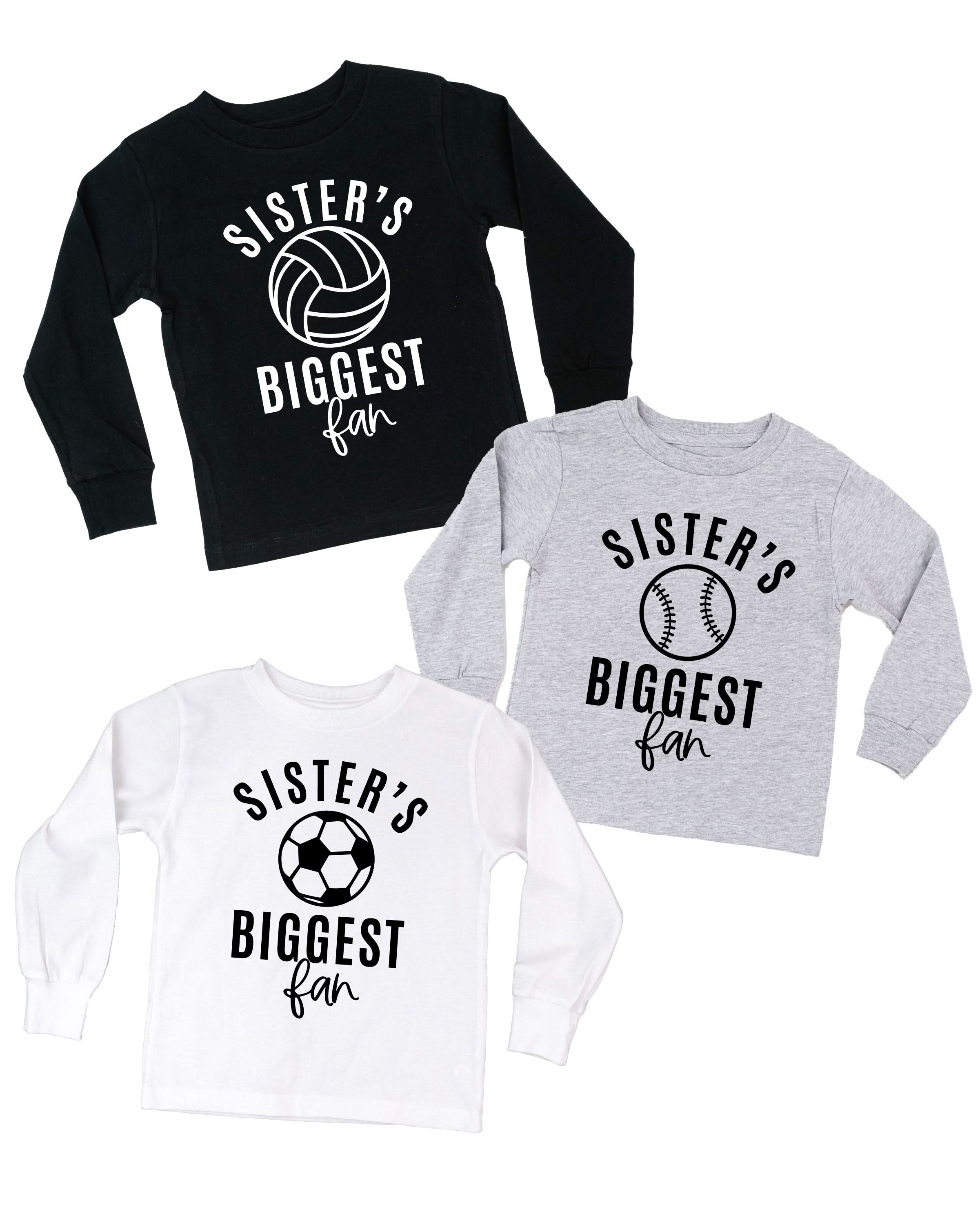 Sister's Biggest Fan - (Choose your Sport) - Child Long Sleeve Tee Little Mama Shirt Shop