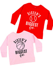 Sister's Biggest Fan - (Choose your Sport) - Child Long Sleeve Tee Little Mama Shirt Shop