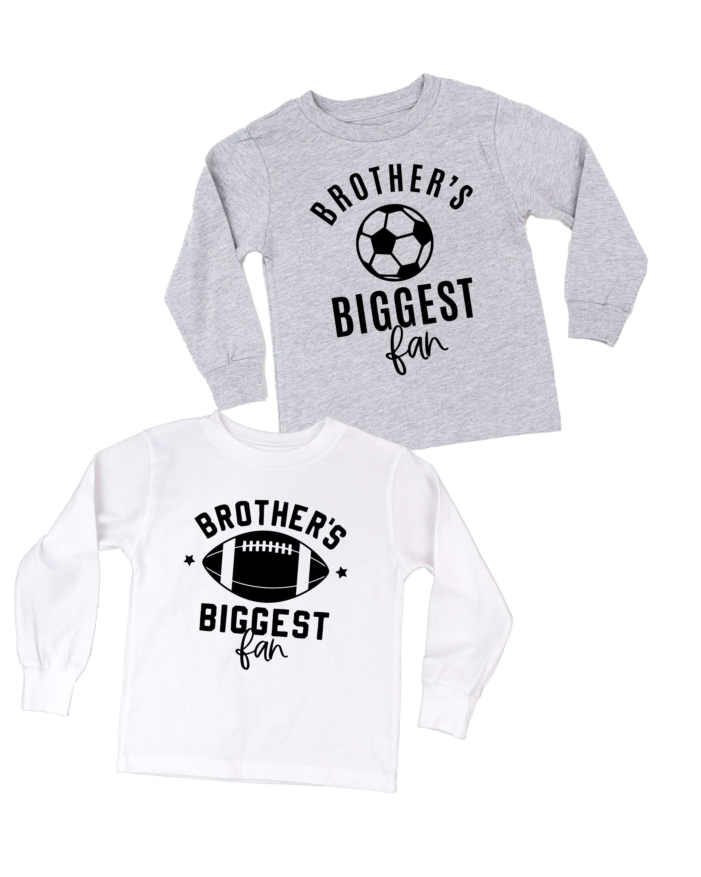 Brother's Biggest Fan - (Choose your Sport) - Child Long Sleeve Tee Little Mama Shirt Shop
