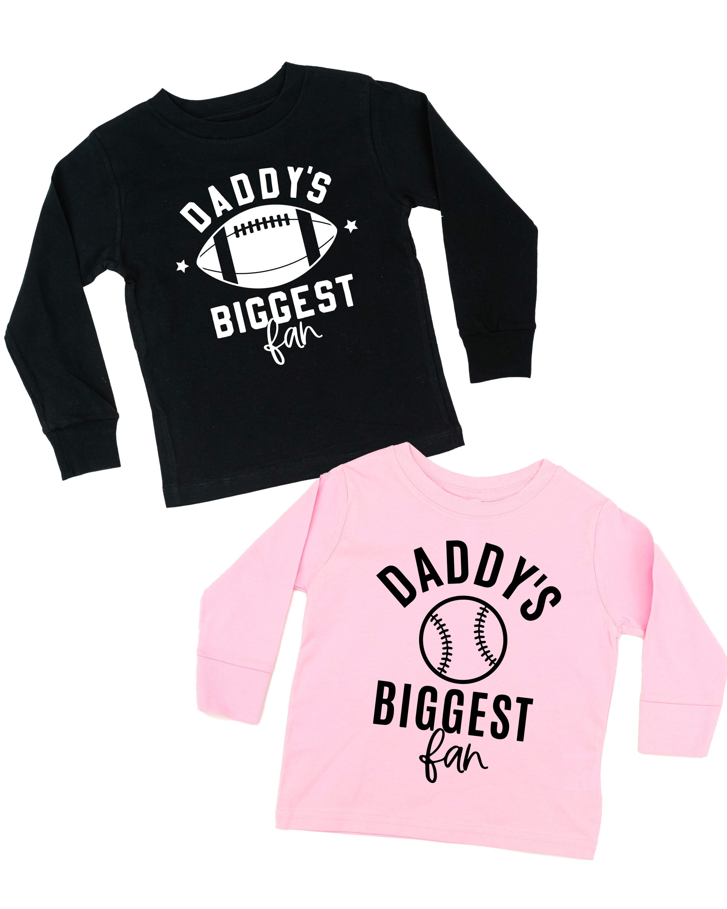 Daddy's Biggest Fan - (Choose your Sport) - Child Long Sleeve Tee Little Mama Shirt Shop