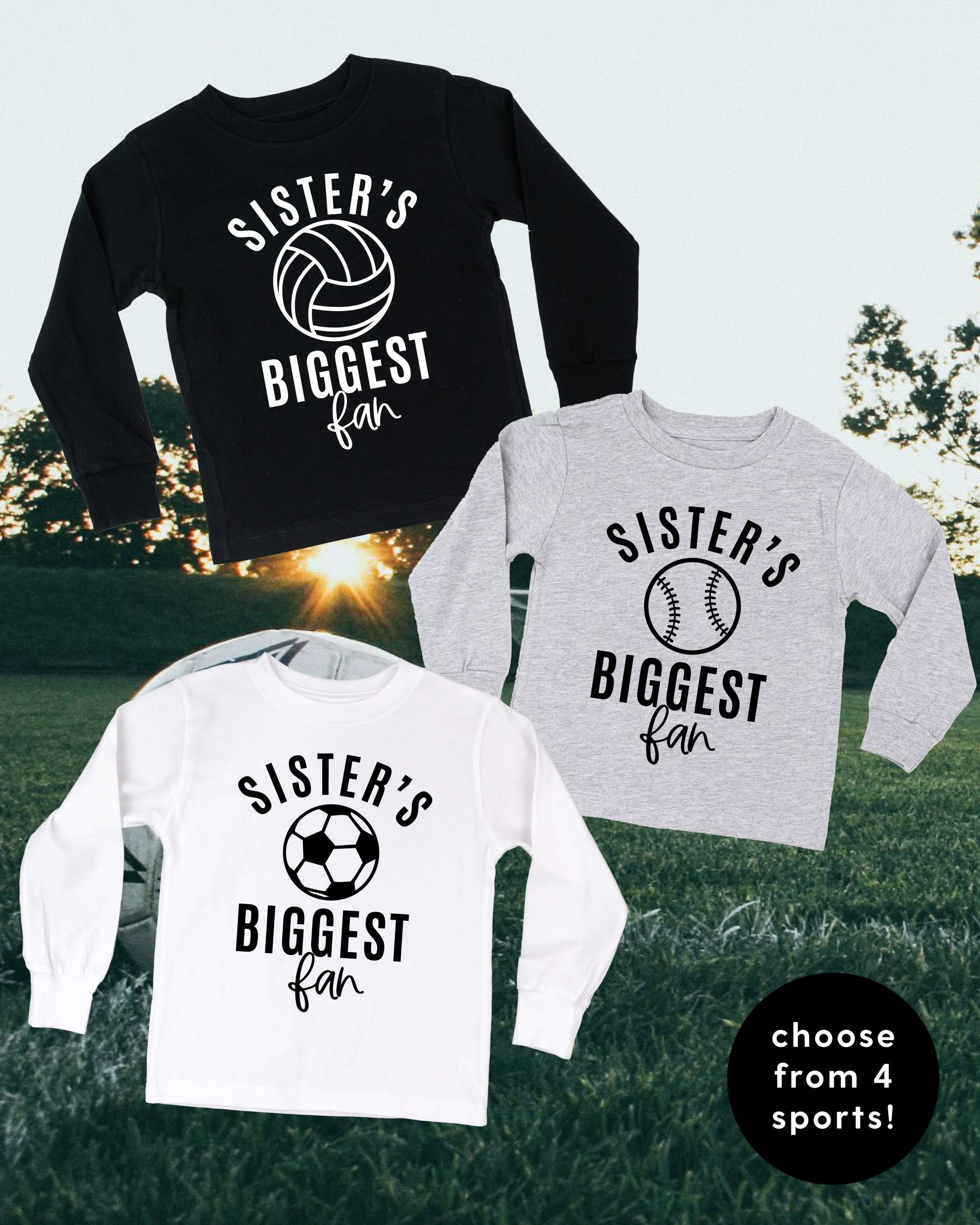 Sister's Biggest Fan - (Choose your Sport) - Child Long Sleeve Tee Little Mama Shirt Shop