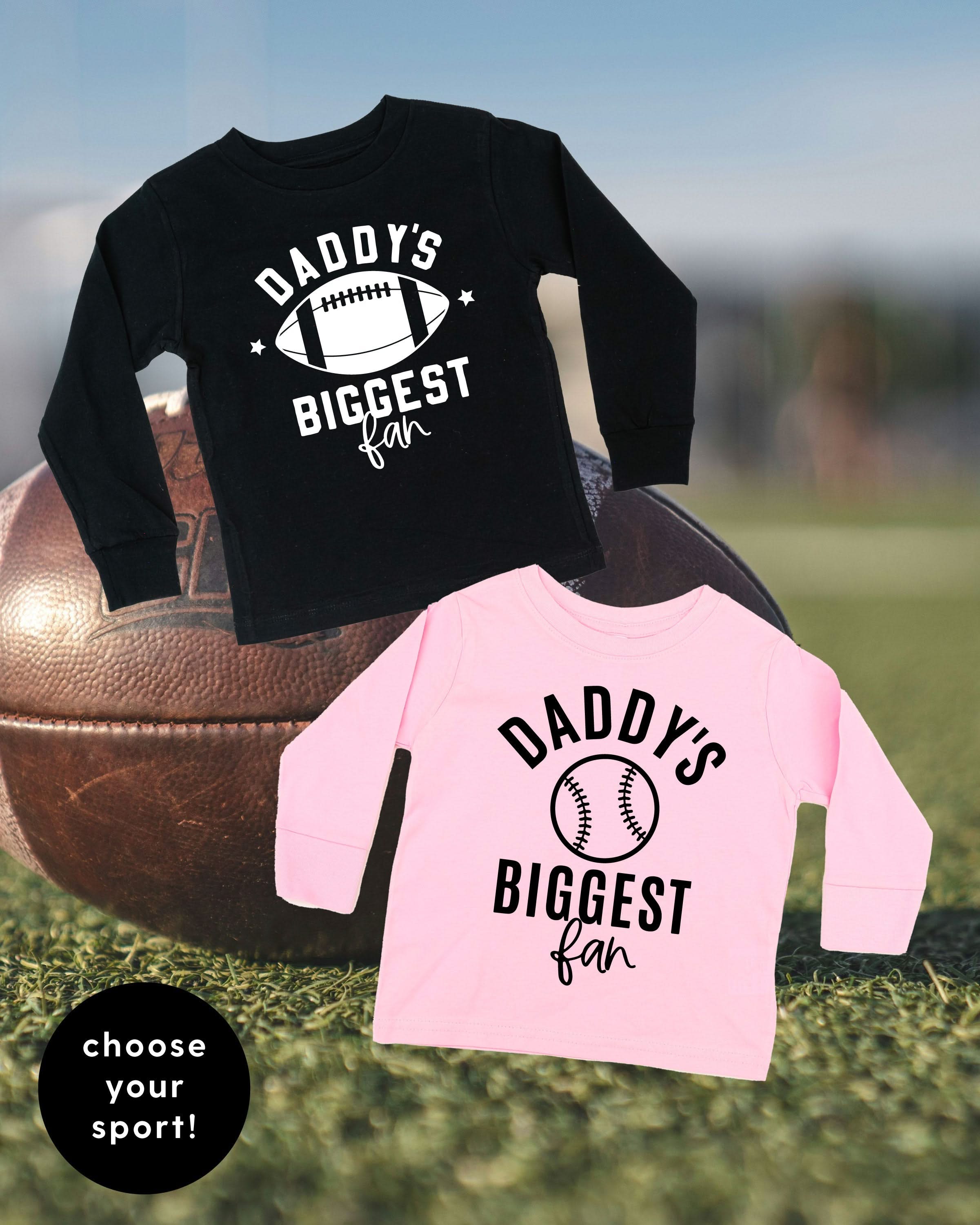 Daddy's Biggest Fan - (Choose your Sport) - Child Long Sleeve Tee Little Mama Shirt Shop
