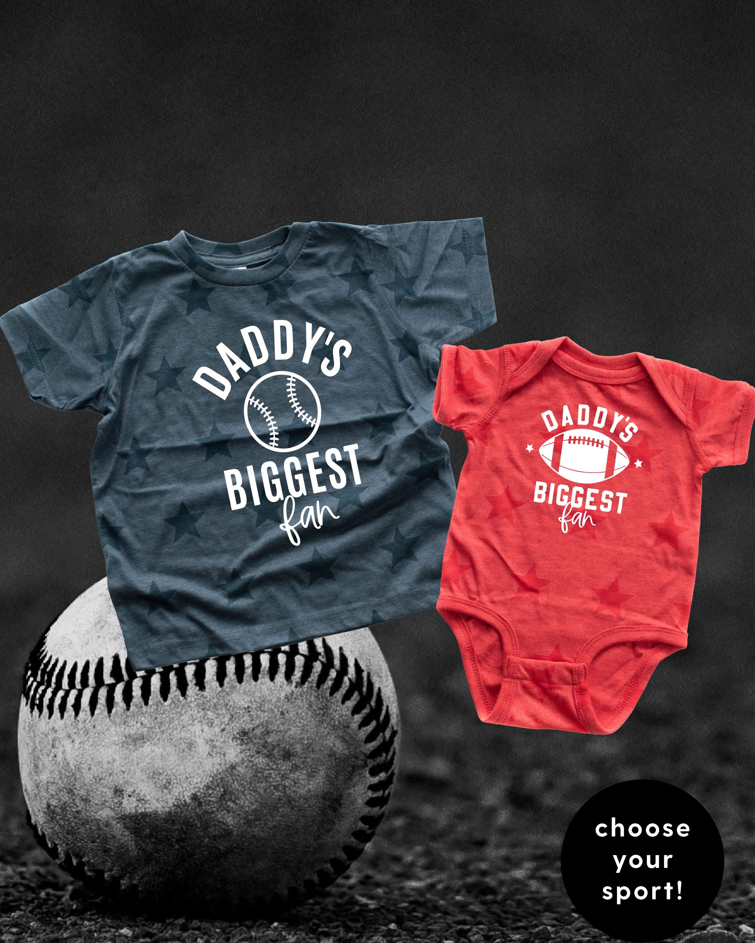 Daddy's Biggest Fan - (Choose Your Sport) - Child STAR Tee Little Mama Shirt Shop