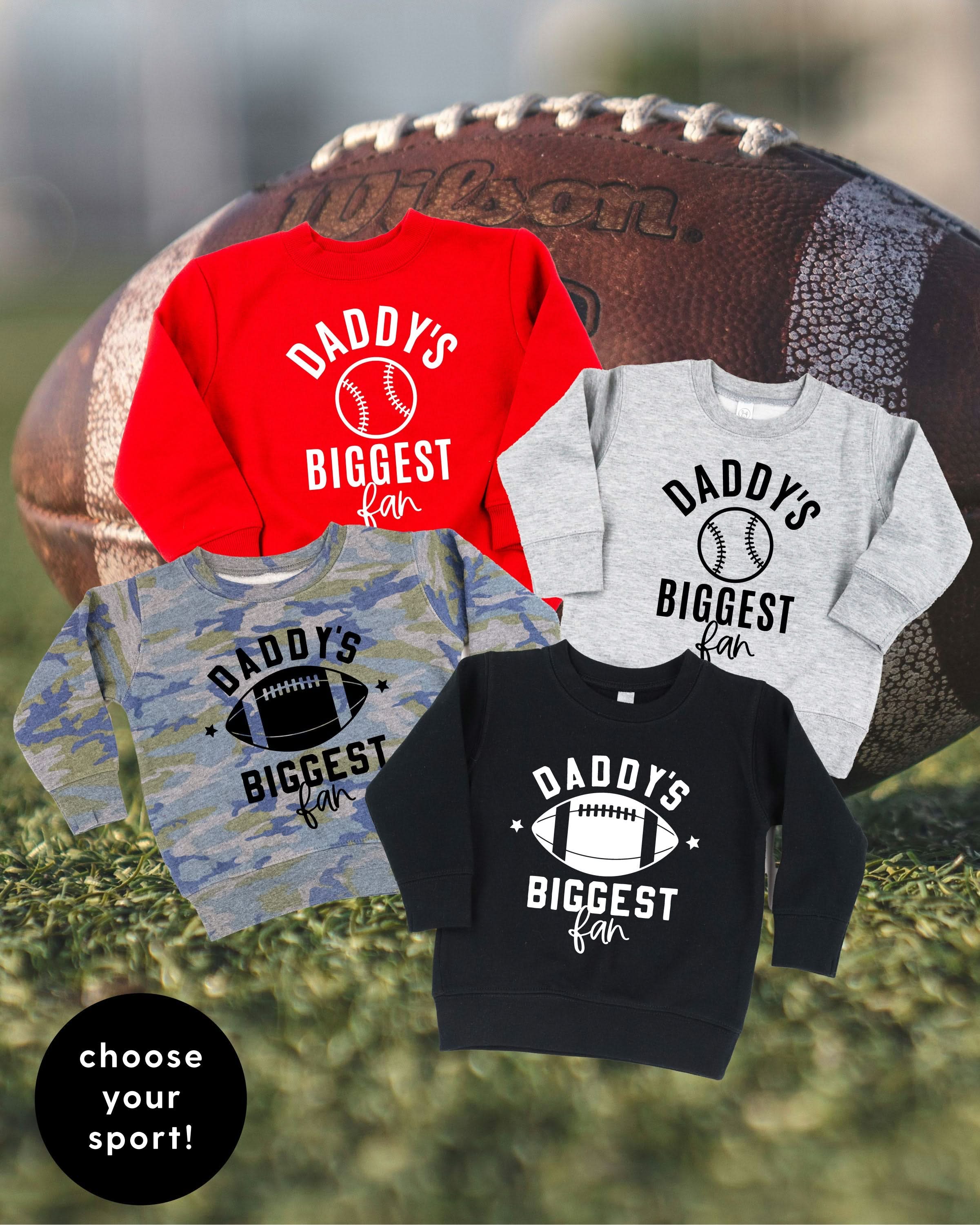 Daddy's Biggest Fan - (Choose your Sport) - Child Sweater Little Mama Shirt Shop