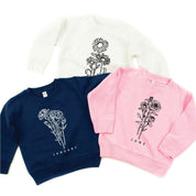 Birth Flowers (Choose Your Month/Flower) - Child Sweater Little Mama Shirt Shop