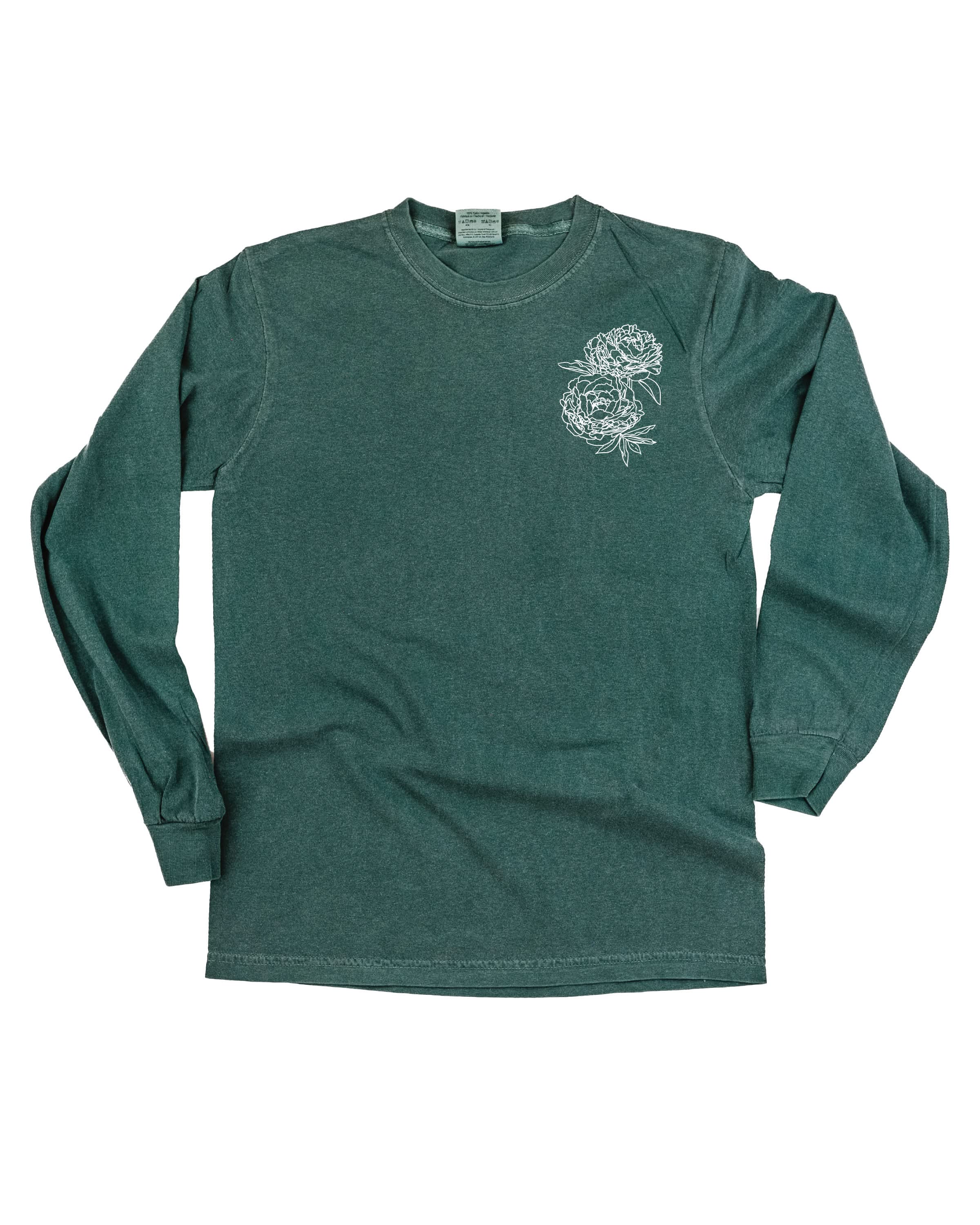 Birth Flowers (Choose Your Month/Flower) - Long Sleeve Comfort Colors Tee Little Mama Shirt Shop