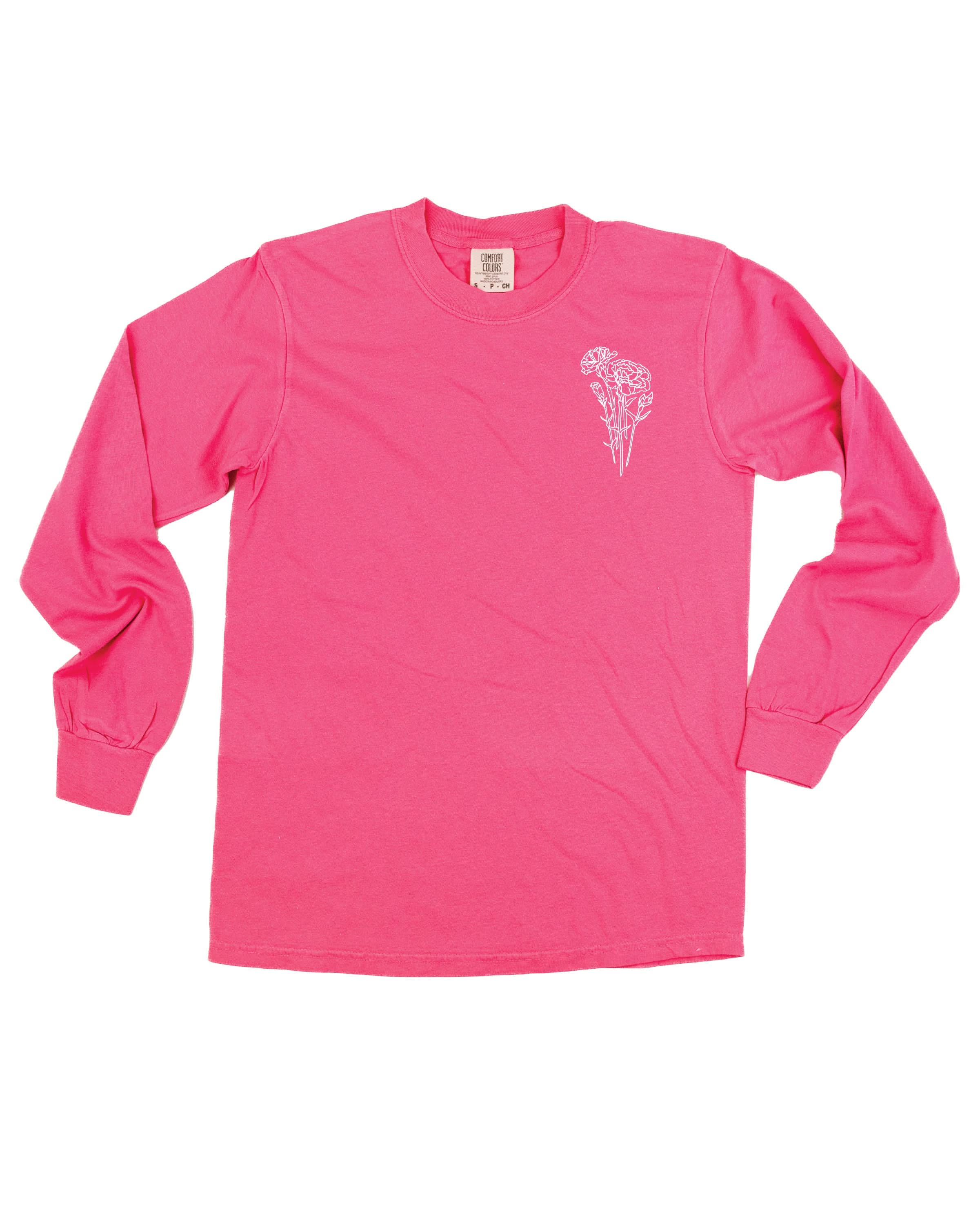 Birth Flowers (Choose Your Month/Flower) - Long Sleeve Comfort Colors Tee Little Mama Shirt Shop