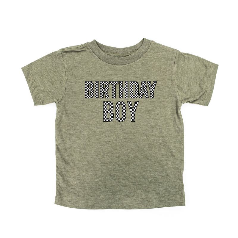 BIRTHDAY BOY - BLOCK FONT CHECKERS - Child Shirt