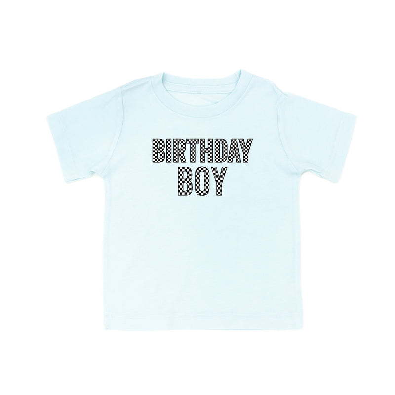 BIRTHDAY BOY - BLOCK FONT CHECKERS - Child Shirt
