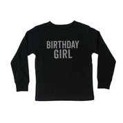 Birthday Girl - Block Font Checkers - Child Long Sleeve Tee Little Mama Shirt Shop