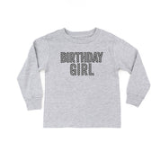 Birthday Girl - Block Font Checkers - Child Long Sleeve Tee Little Mama Shirt Shop