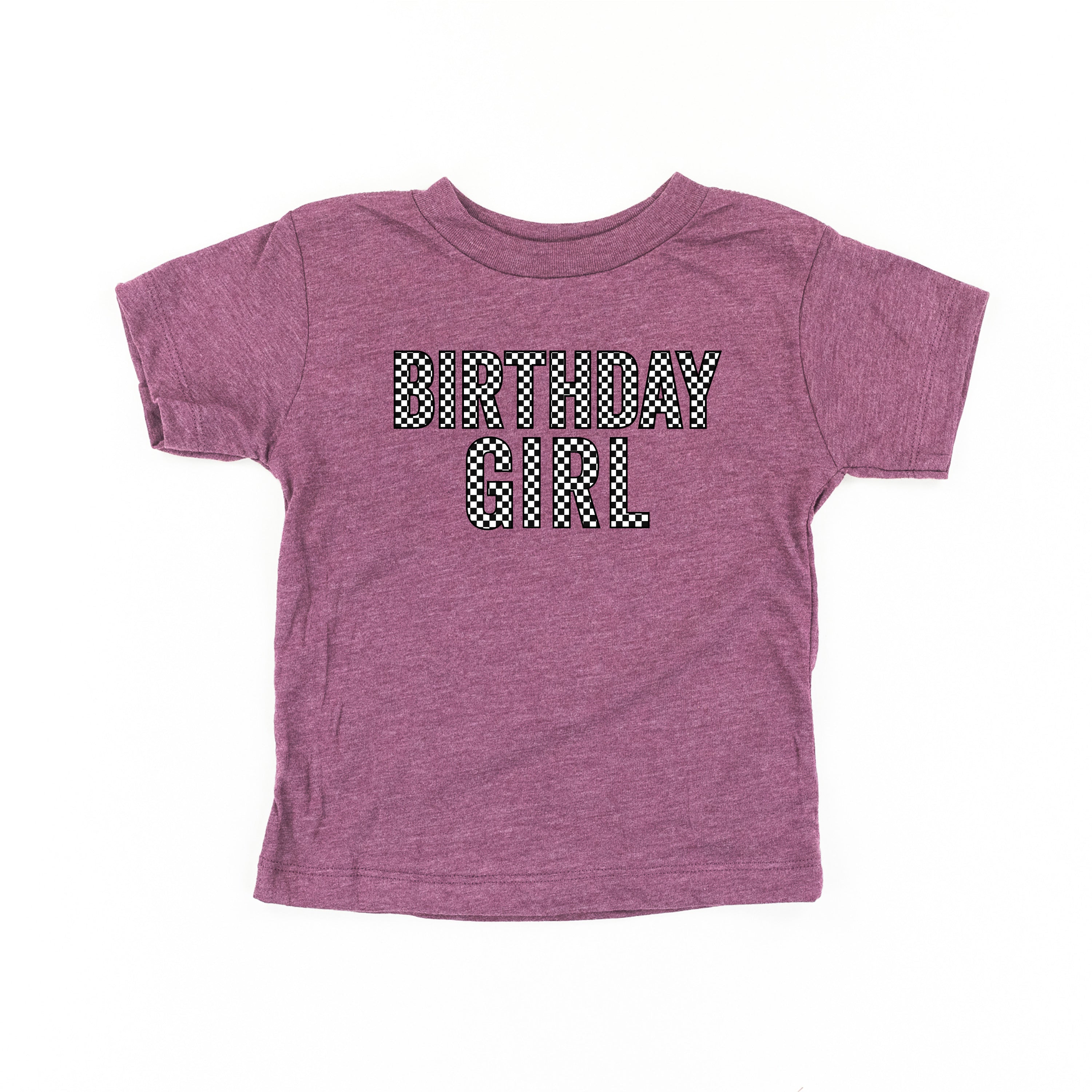 Birthday Girl - Block Font Checkers - Child Tee Little Mama Shirt Shop