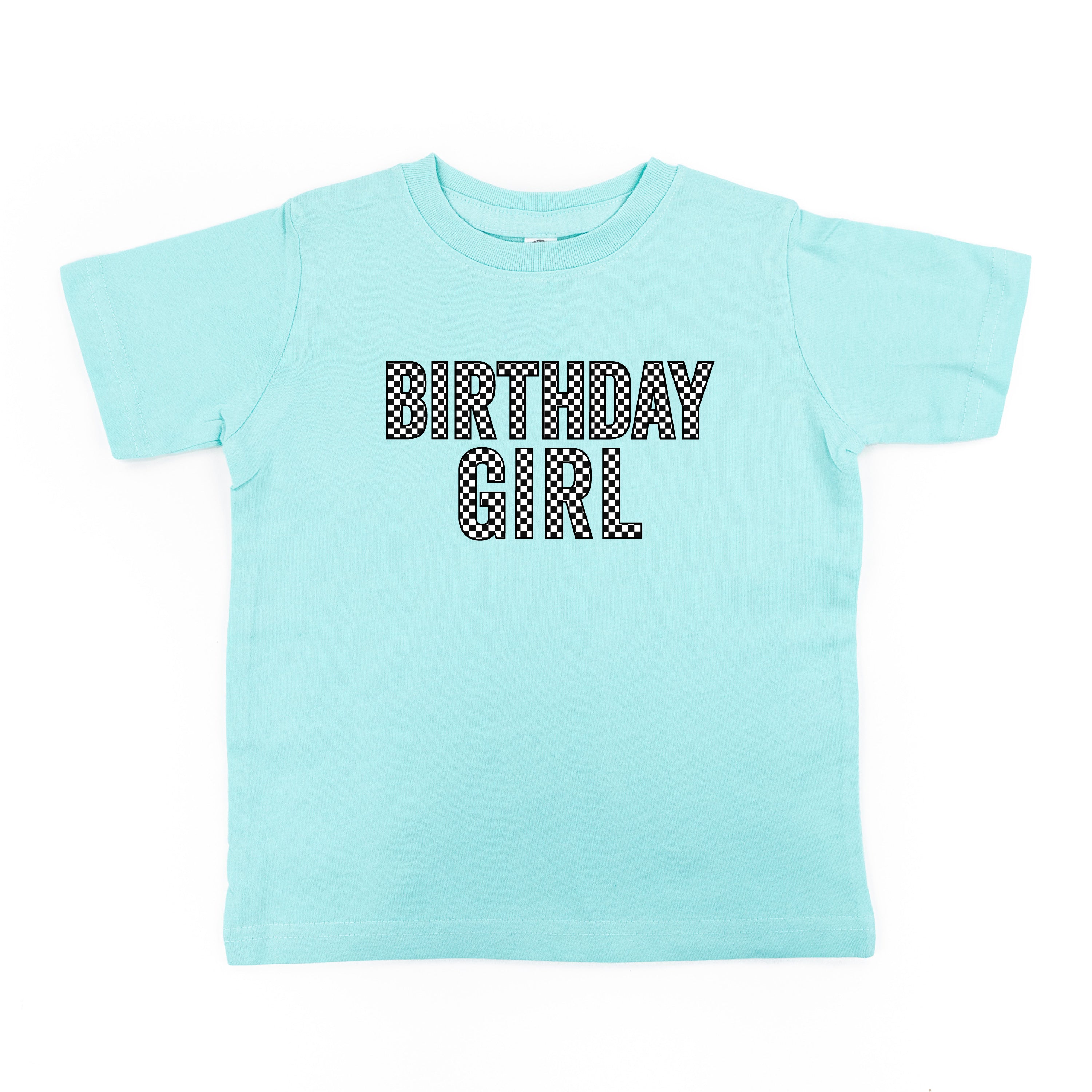 Birthday Girl - Block Font Checkers - Child Tee Little Mama Shirt Shop