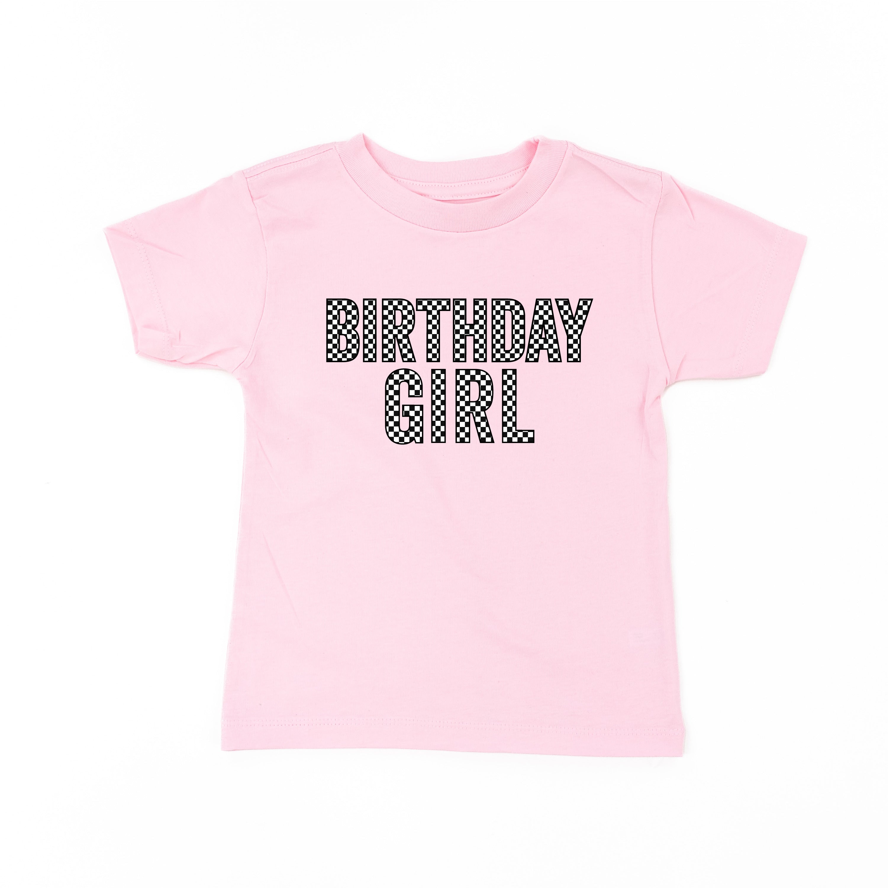 Birthday Girl - Block Font Checkers - Child Tee Little Mama Shirt Shop