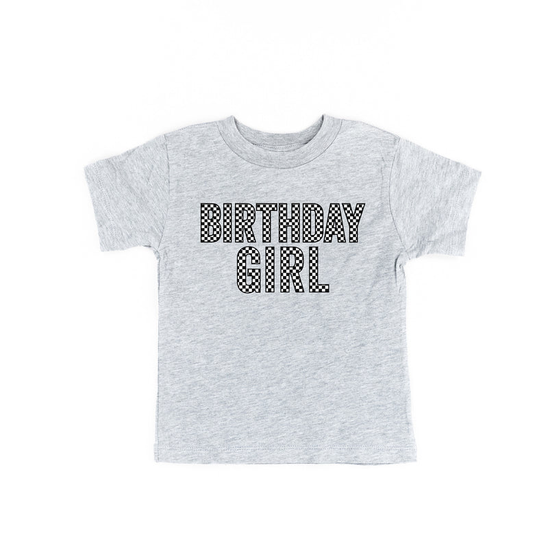 BIRTHDAY GIRL - BLOCK FONT CHECKERS - Child Shirt