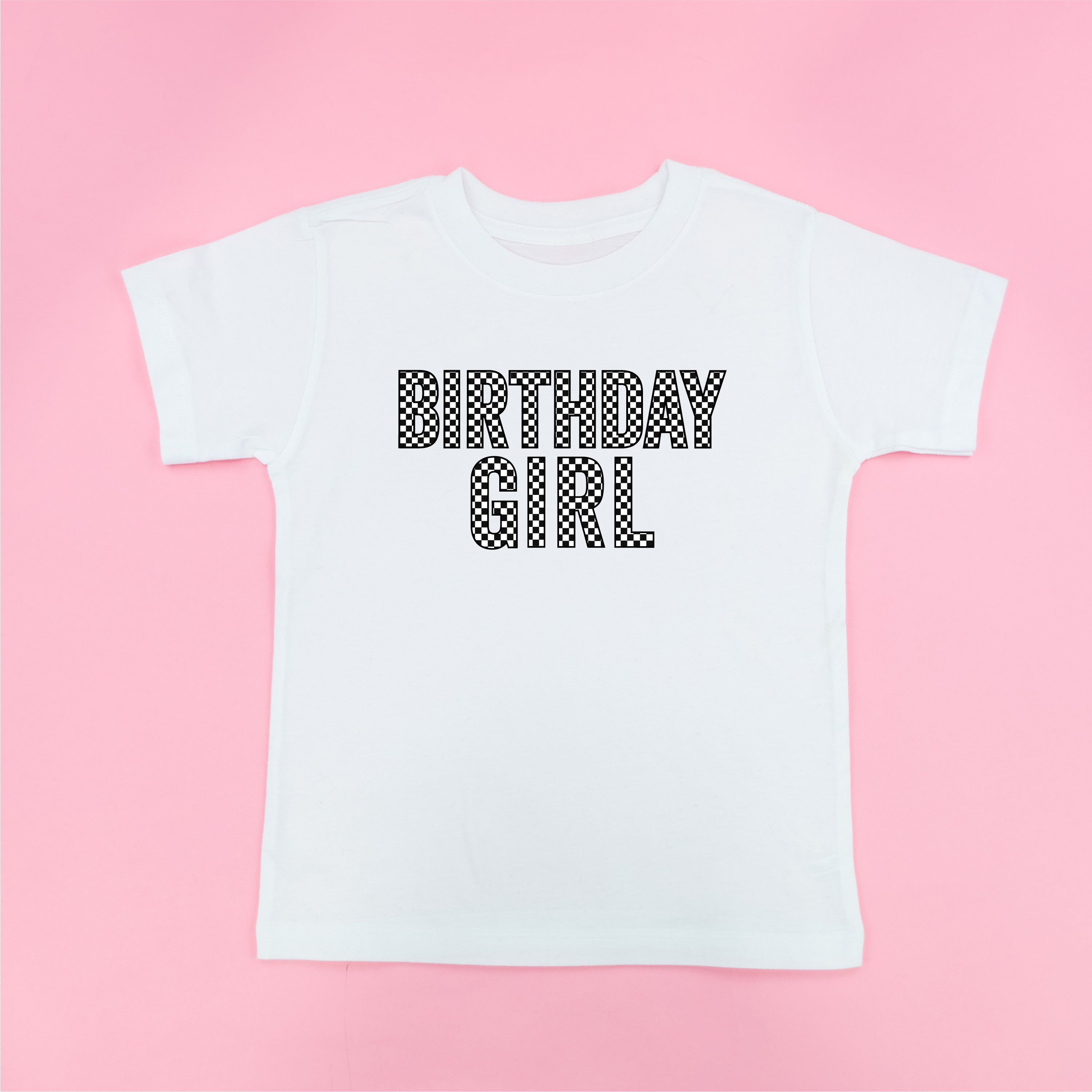 Birthday Girl - Block Font Checkers - Child Tee Little Mama Shirt Shop