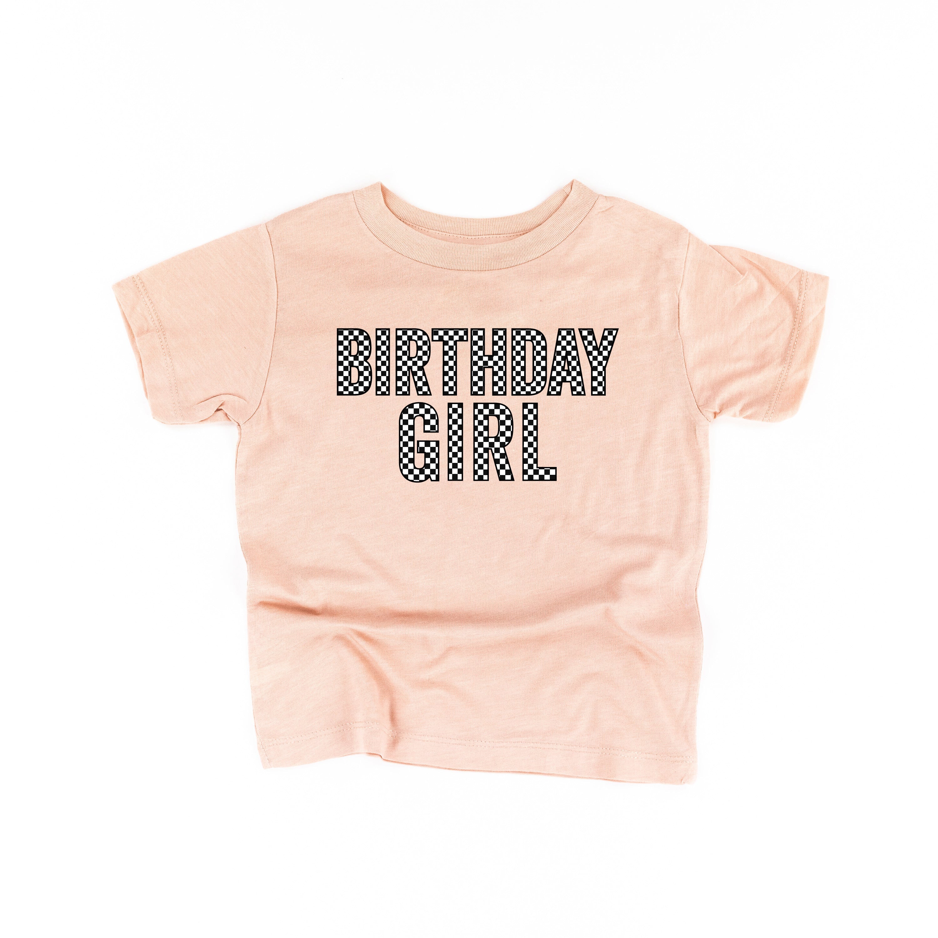 Birthday Girl - Block Font Checkers - Child Tee Little Mama Shirt Shop