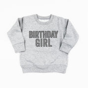 BIRTHDAY GIRL - BLOCK FONT CHECKERS - Child Sweater