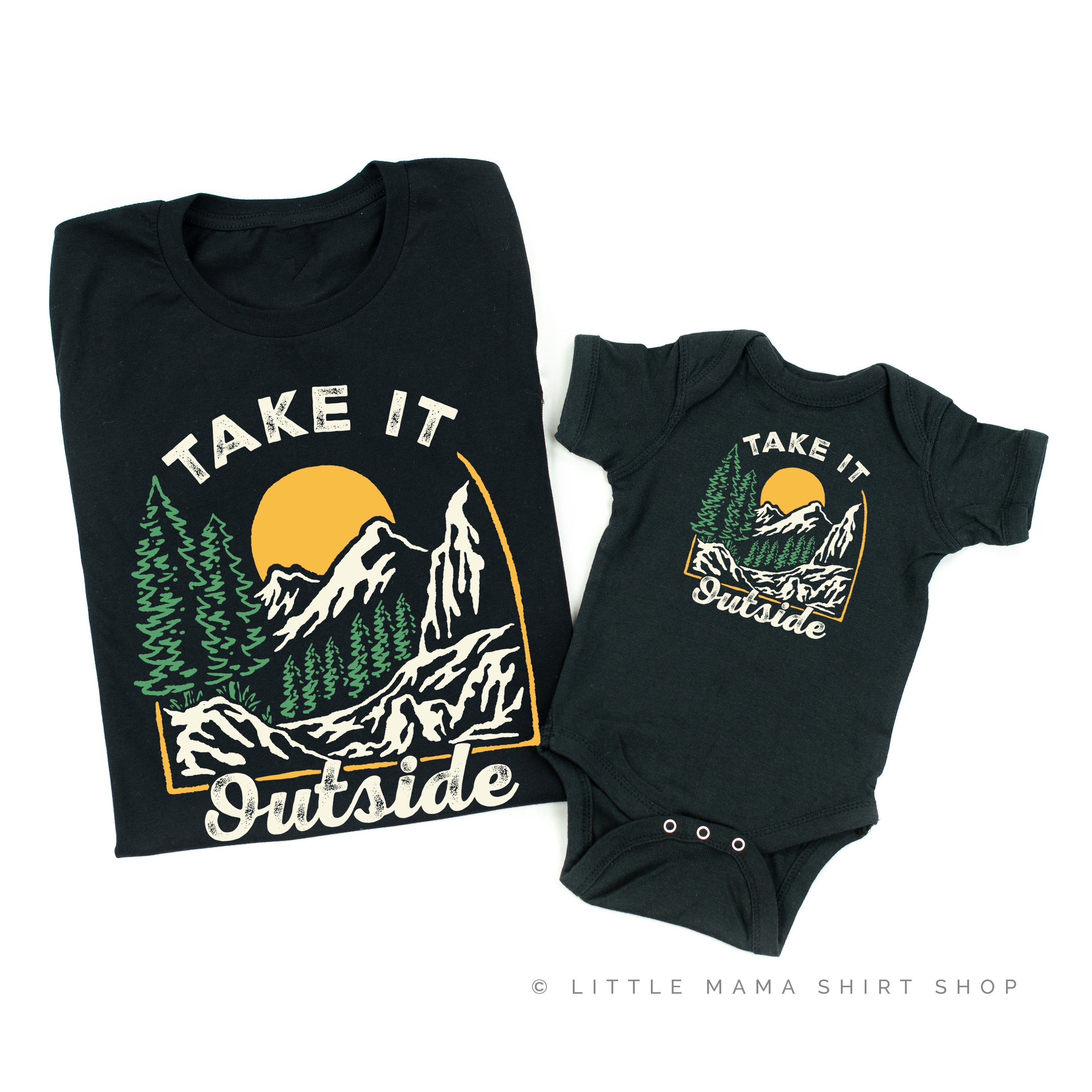 Take It Outside - Set of 2 Black Tees Little Mama Shirt Shop